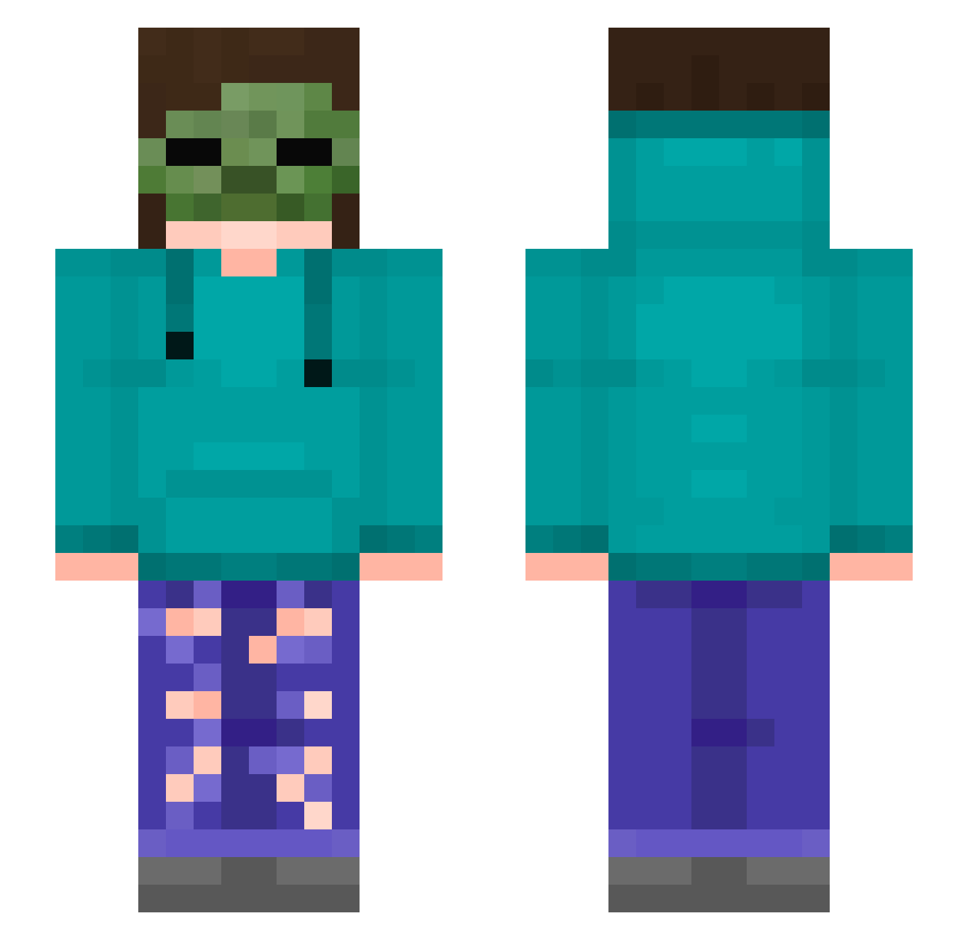 zoast3r Minecraft skin, front and back view