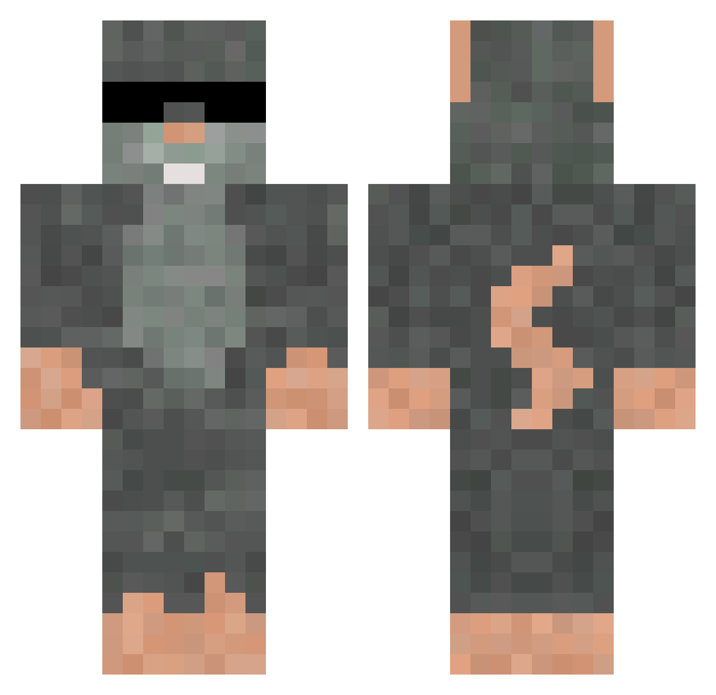 JimmyCheddar Minecraft skin, front and back view