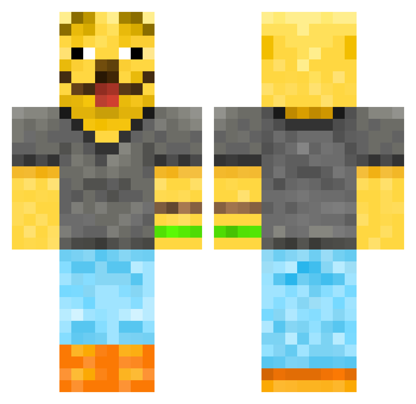 schmeego Minecraft skin, front and back view