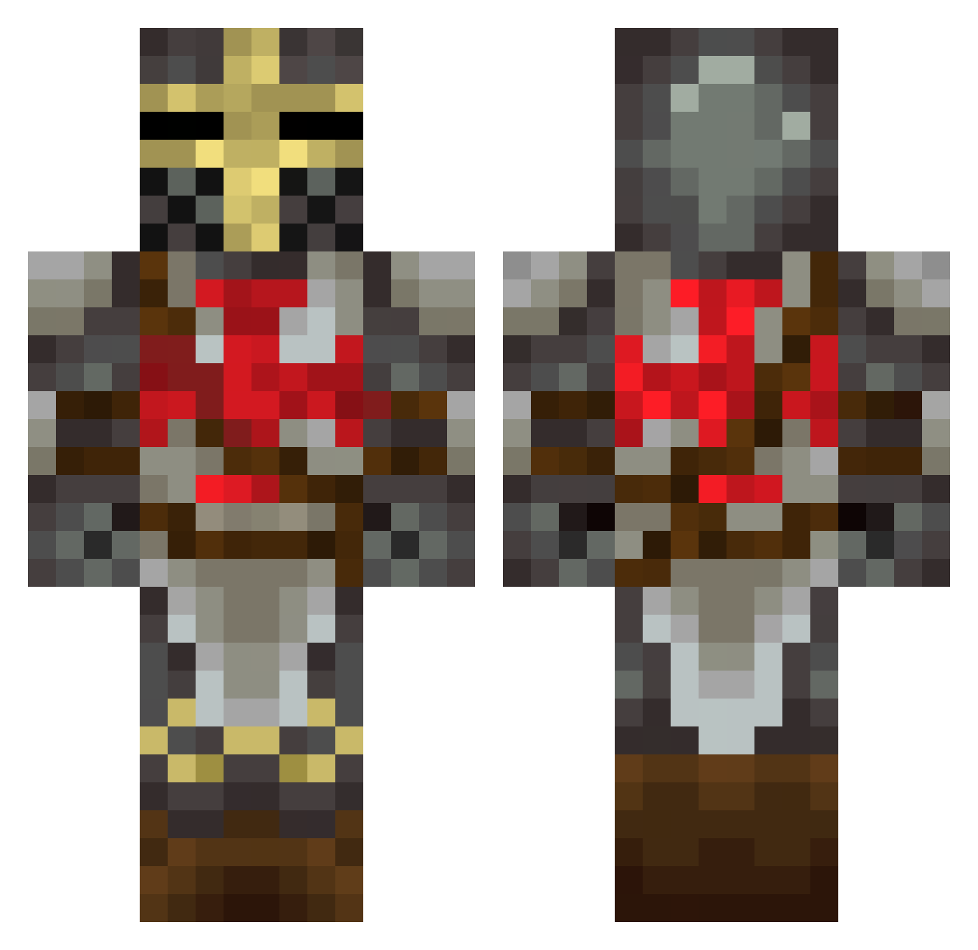skaieuh Minecraft skin, front and back view
