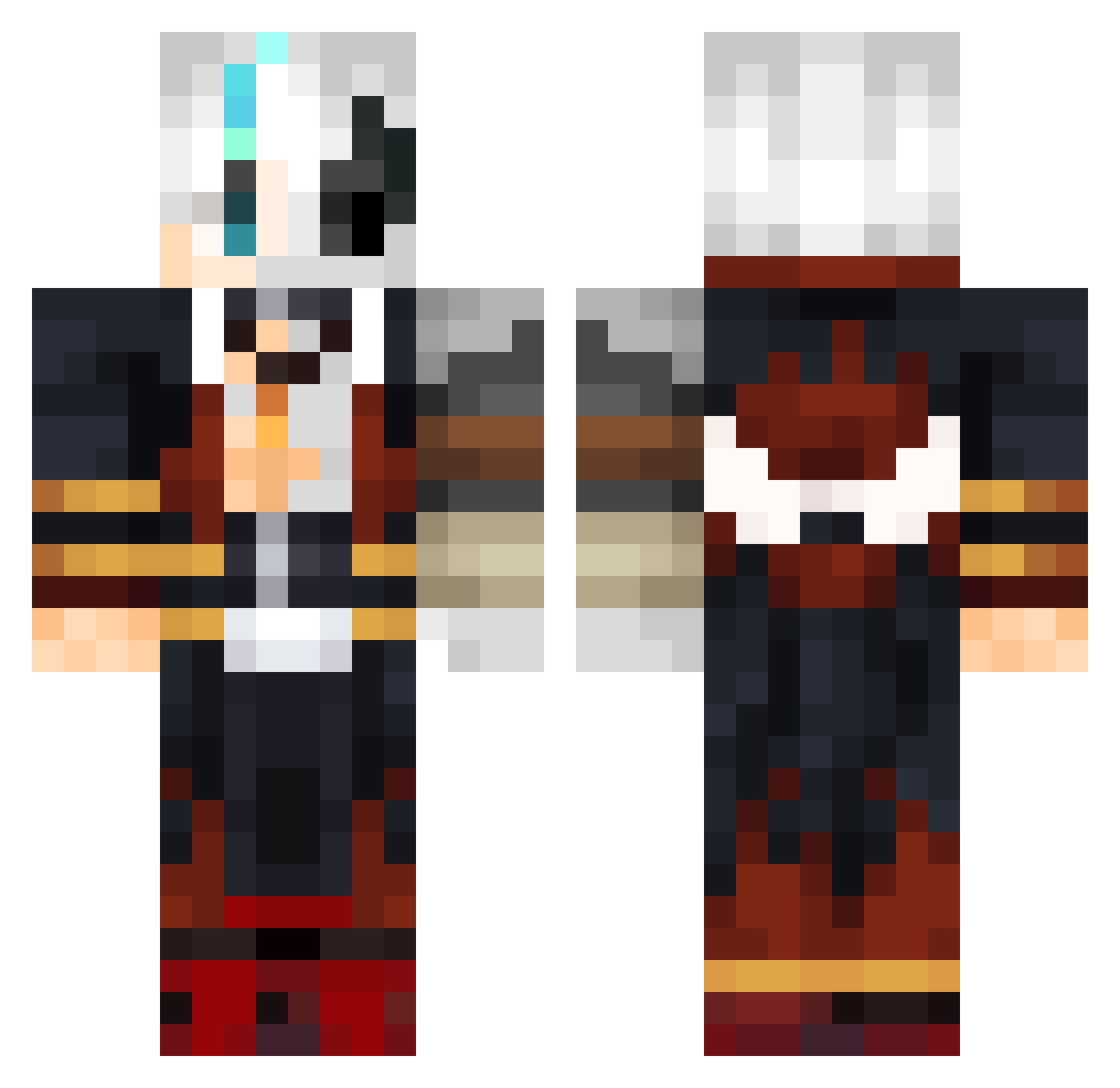TurtleMan725 Minecraft skin, front and back view