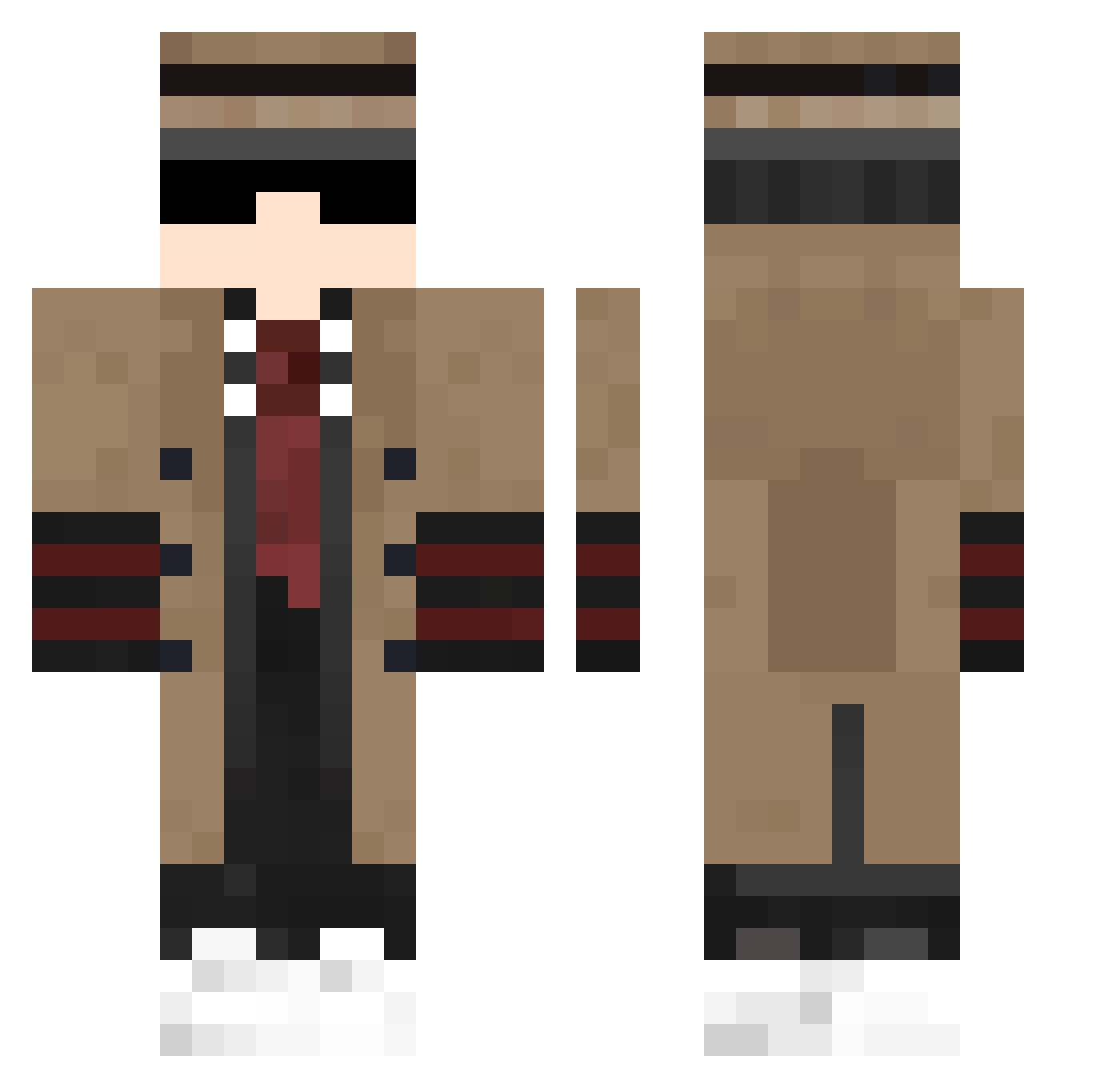 Wiederholunq Minecraft skin, front and back view