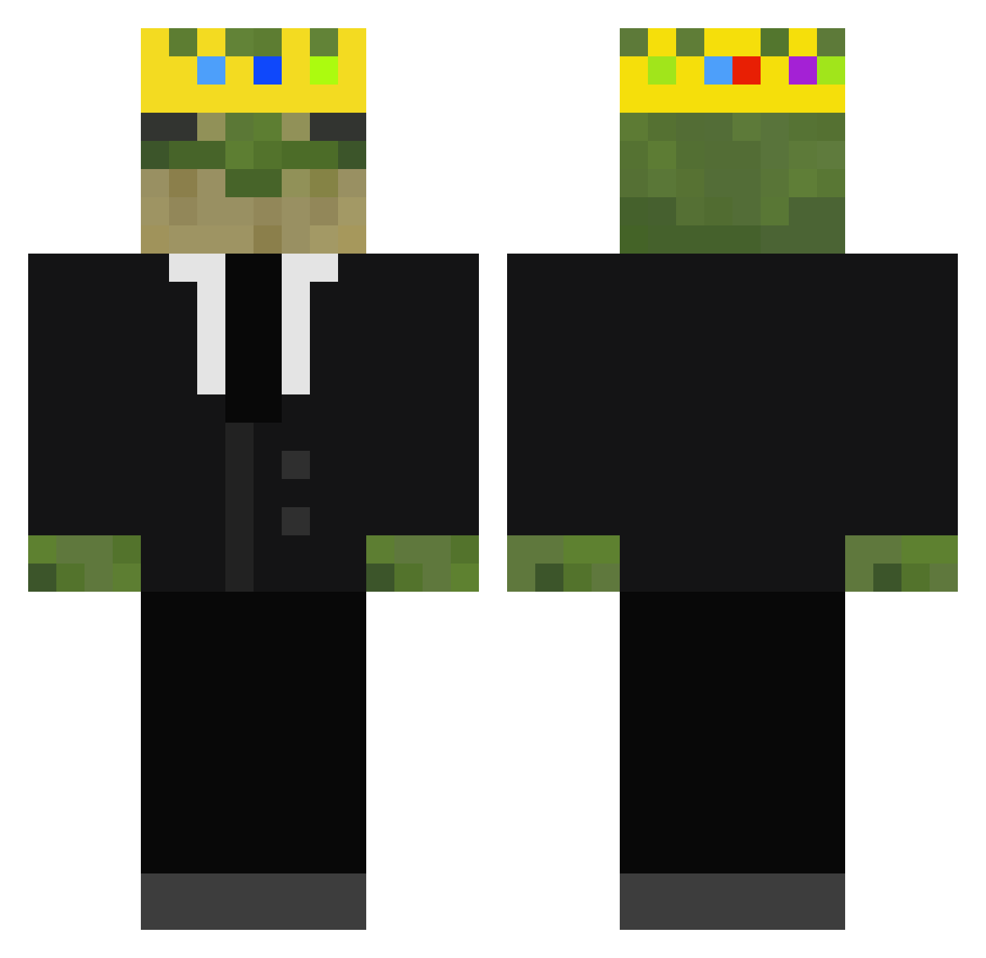 ToddsShipGods Minecraft skin, front and back view