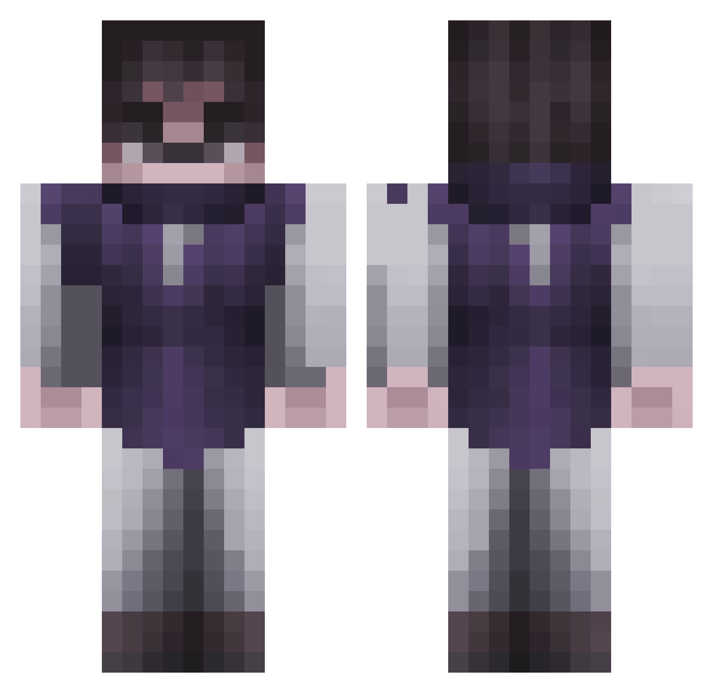 _BL4CKHEART_ Minecraft skin, front and back view