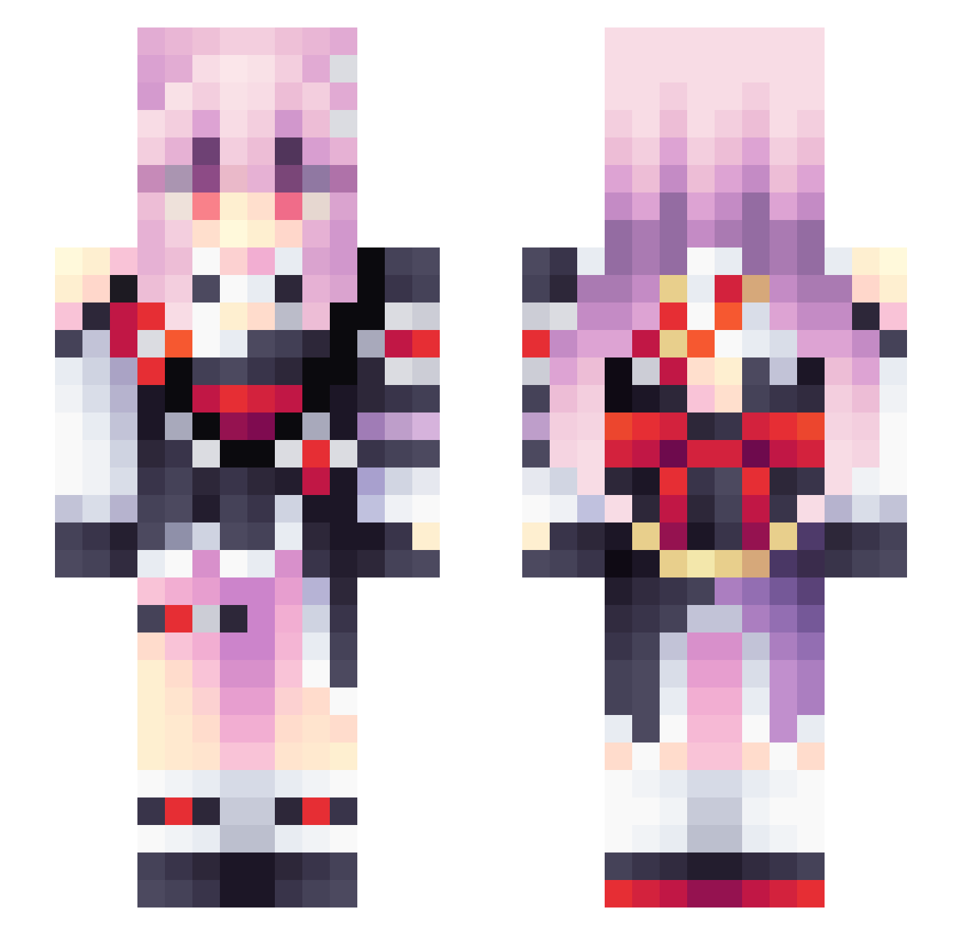 Eightsevenxuan Minecraft skin, front and back view