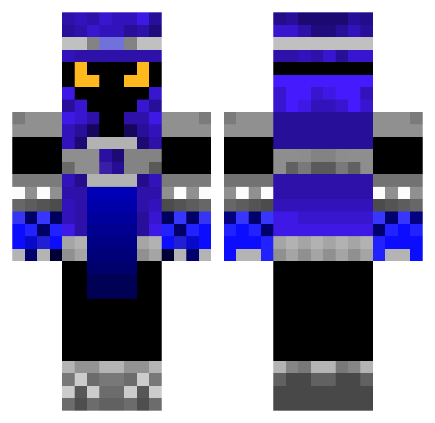 NitroMuffin Minecraft skin, front and back view