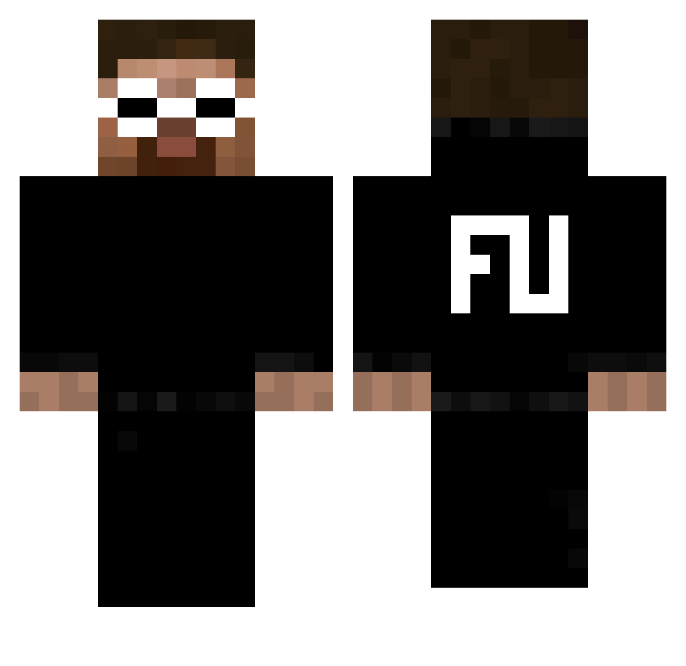 WhiTeaN Minecraft skin, front and back view