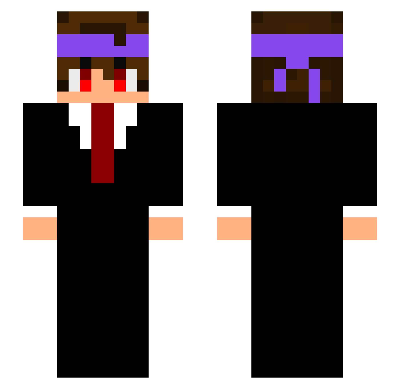 TomeyInyet Minecraft skin, front and back view