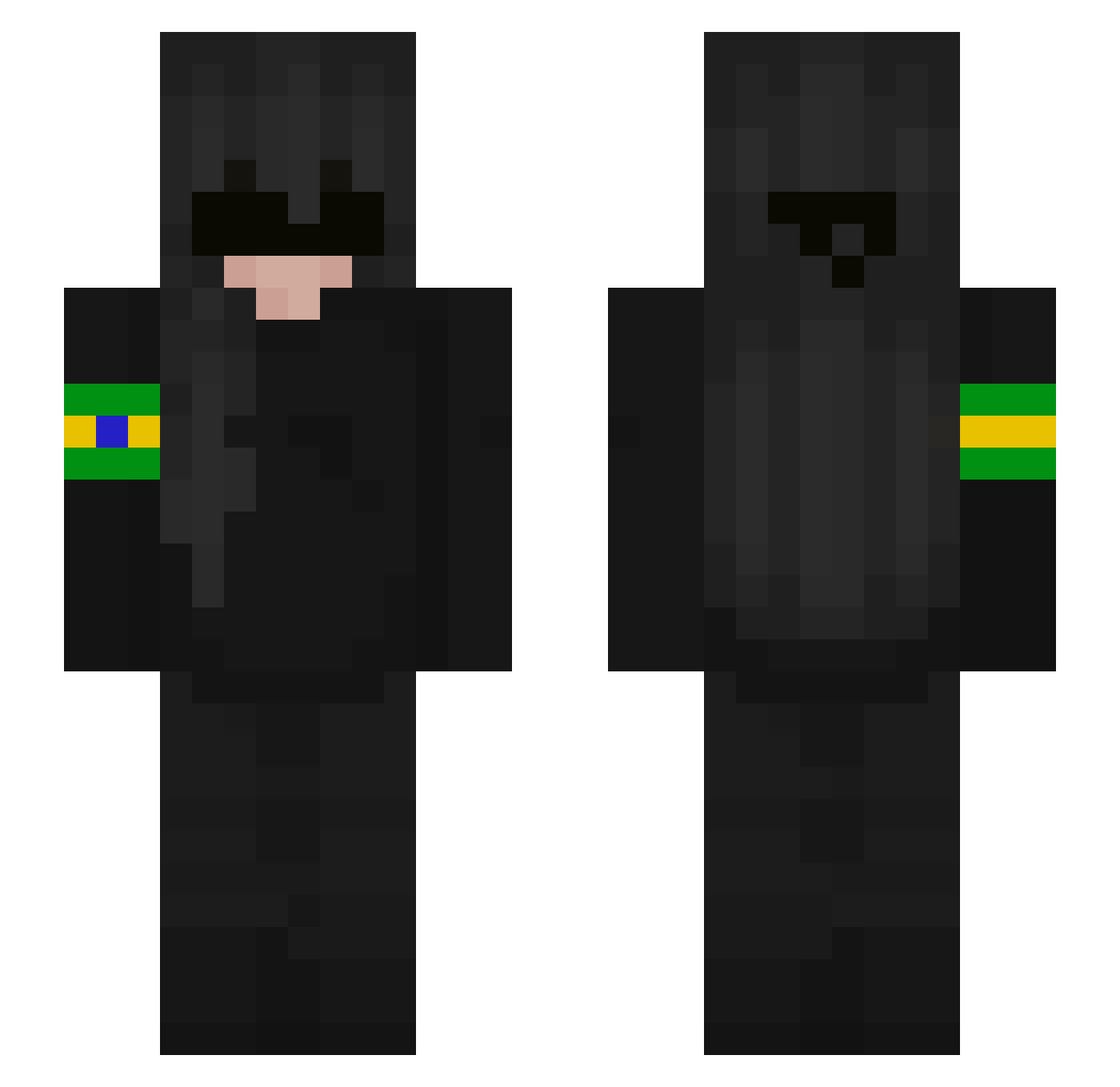 98xp Minecraft skin, front and back view