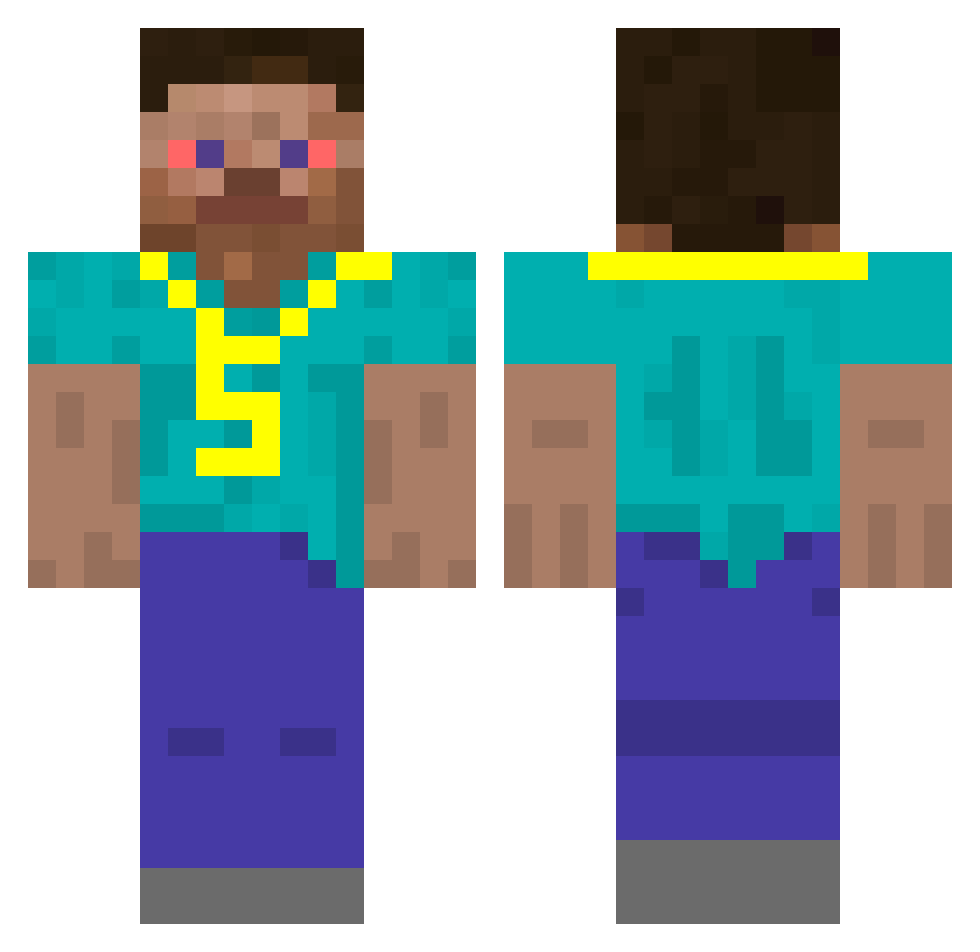 Goblin3847 Minecraft skin, front and back view
