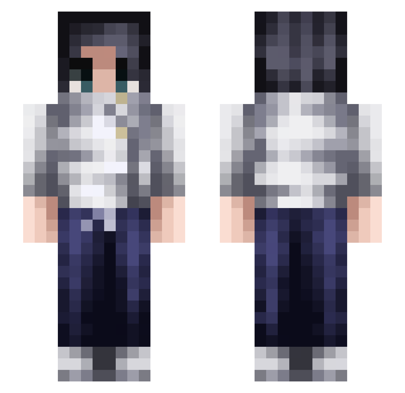 V1nkub Minecraft skin, front and back view