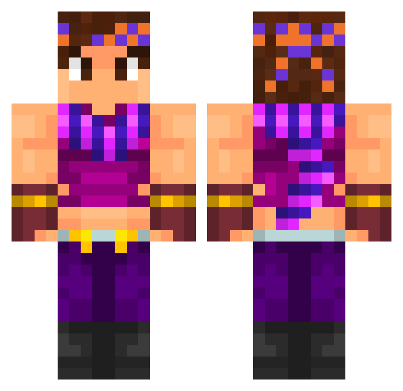 Lawliara Minecraft skin, front and back view