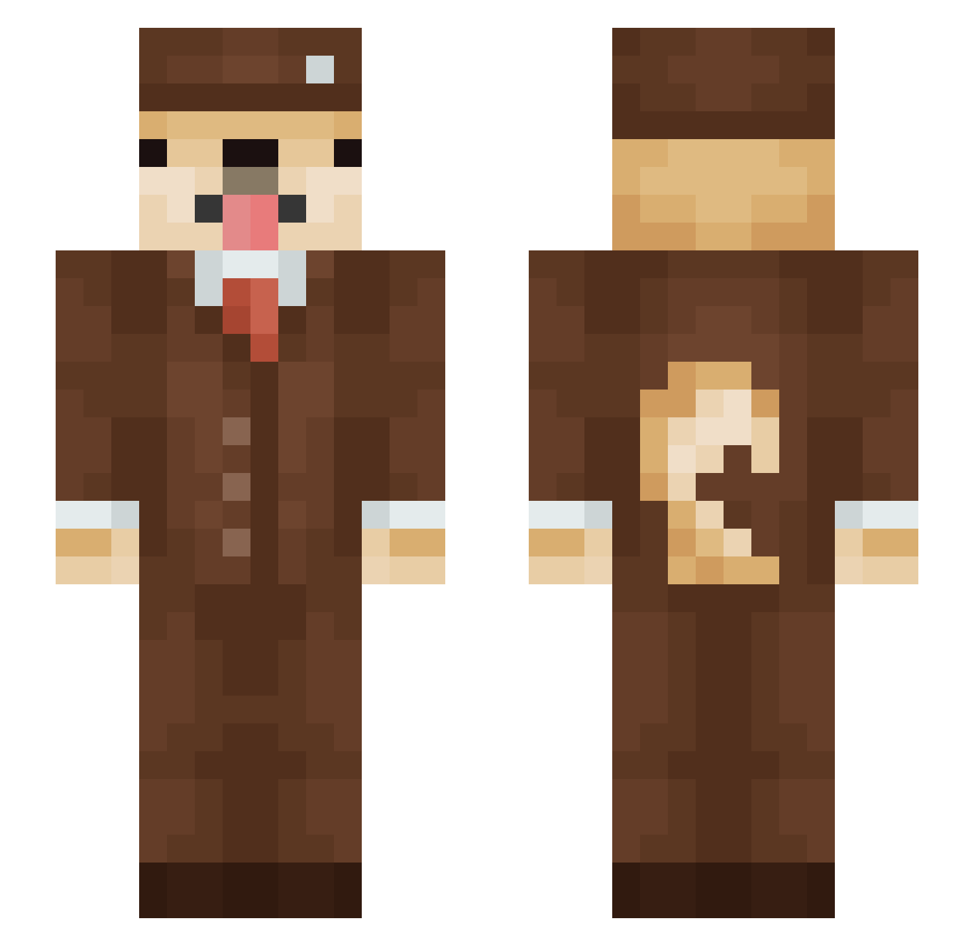 piesbartek Minecraft skin, front and back view