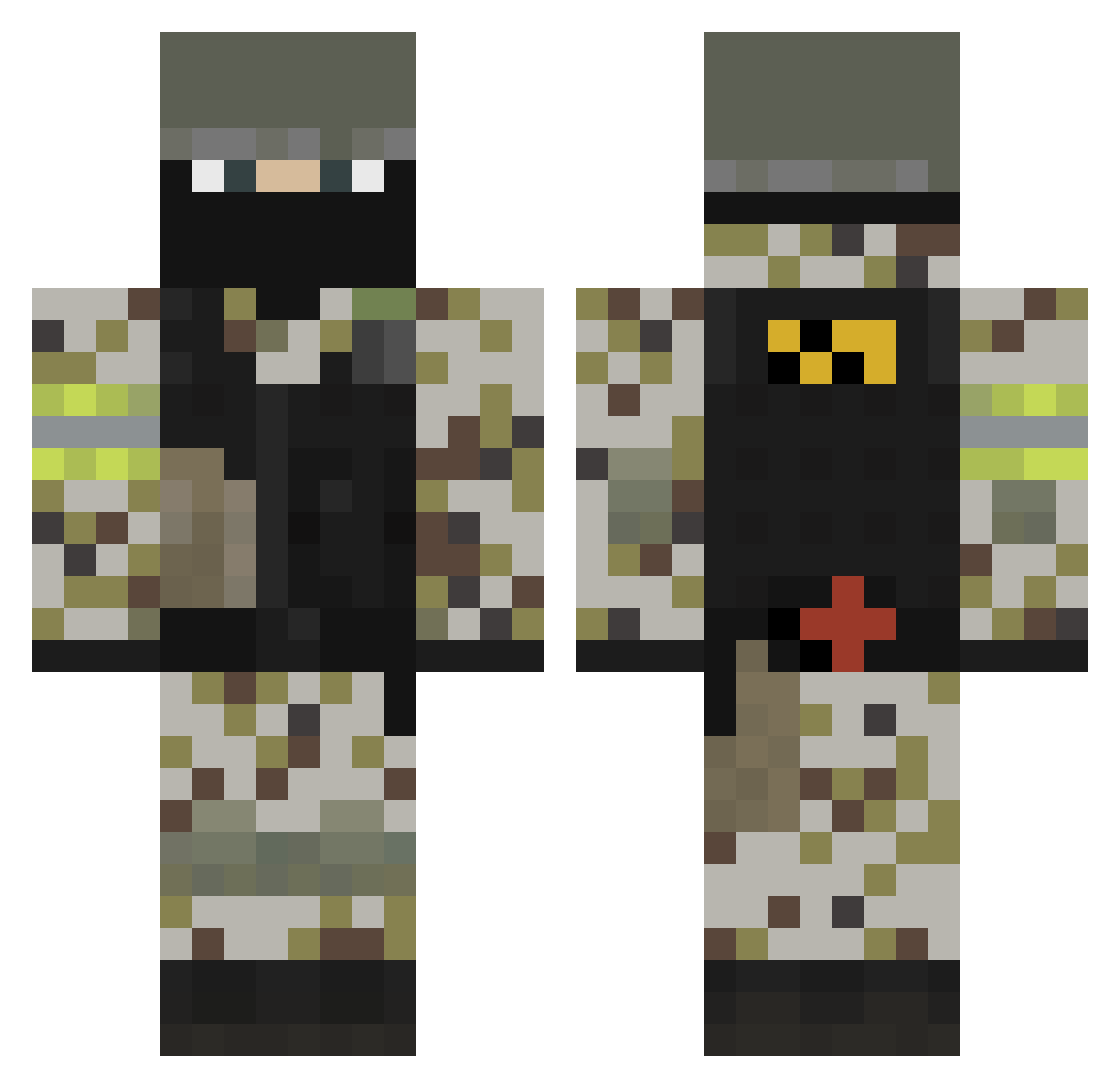 sggc Minecraft skin, front and back view