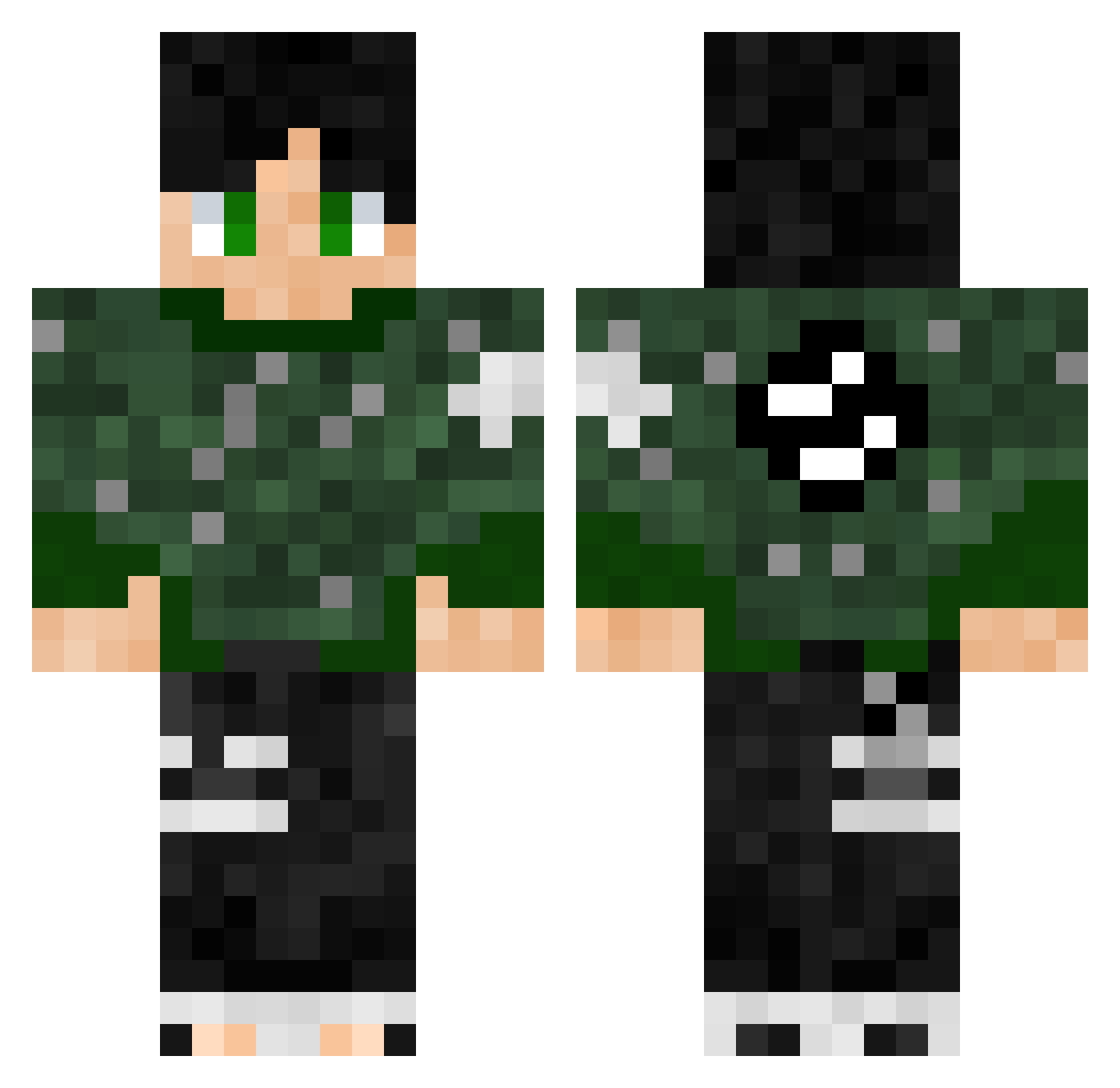 RoloWraith Minecraft skin, front and back view