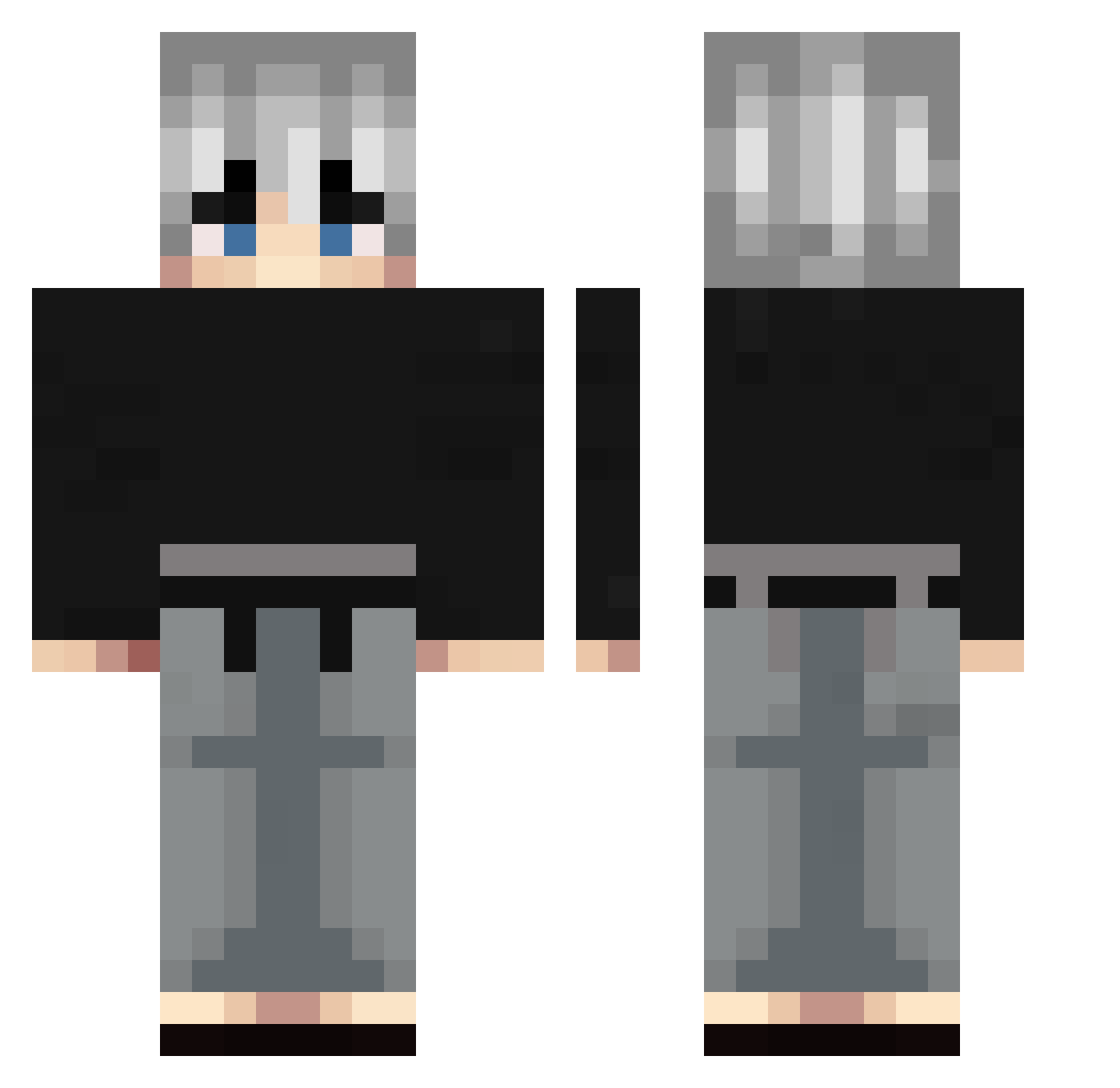 h0wzy Minecraft skin, front and back view
