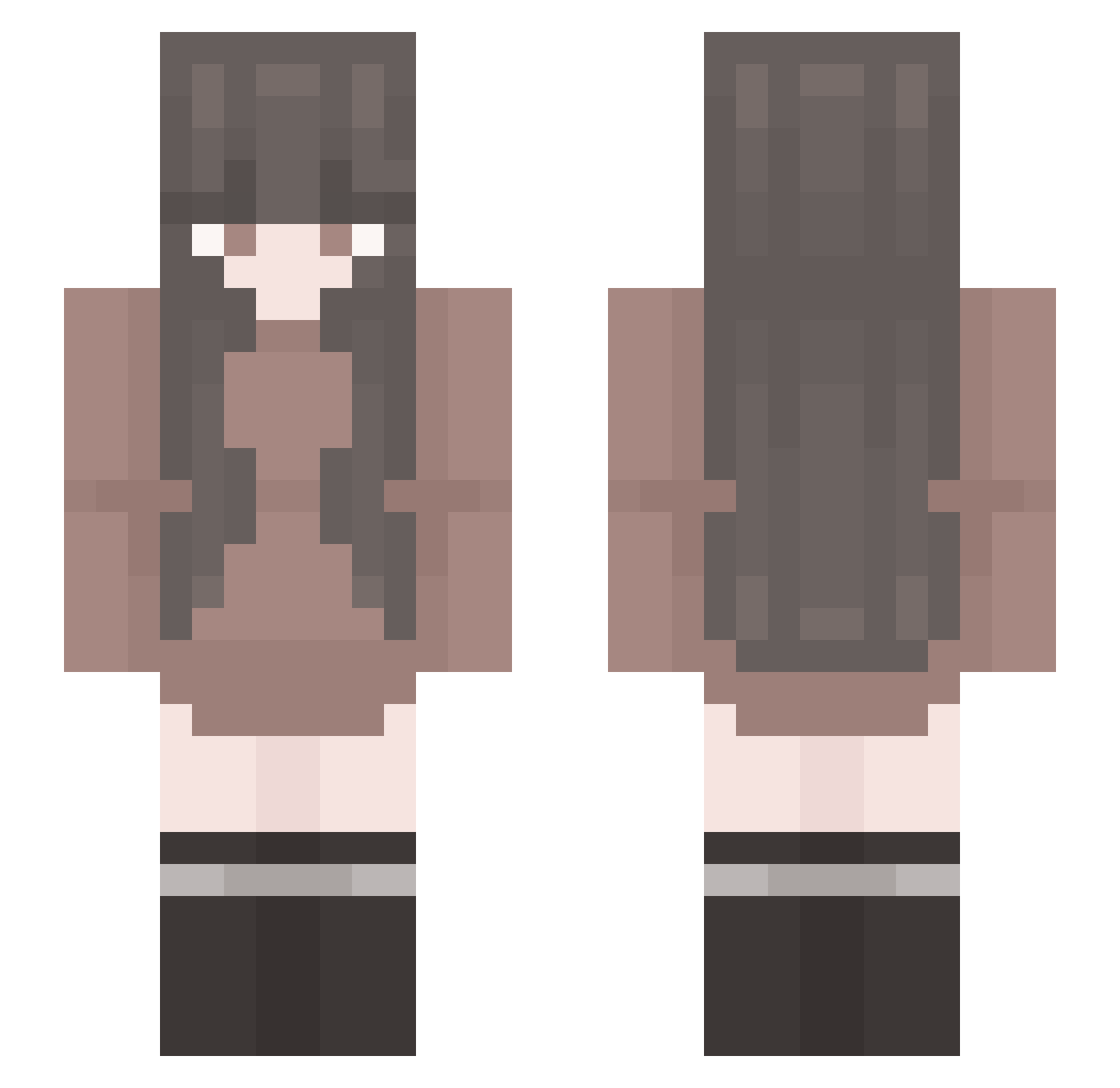 SplatKatBaby Minecraft skin, front and back view