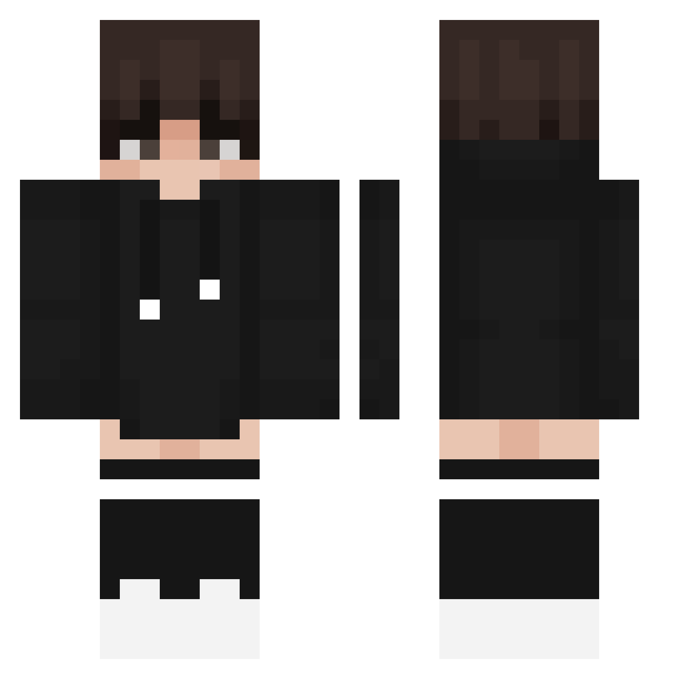 ElverDev Minecraft skin, front and back view
