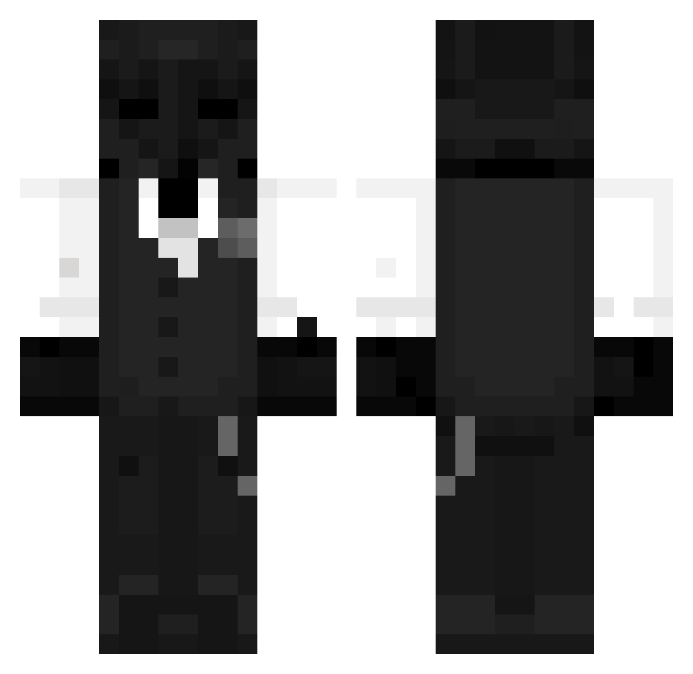 Venetsi Minecraft skin, front and back view