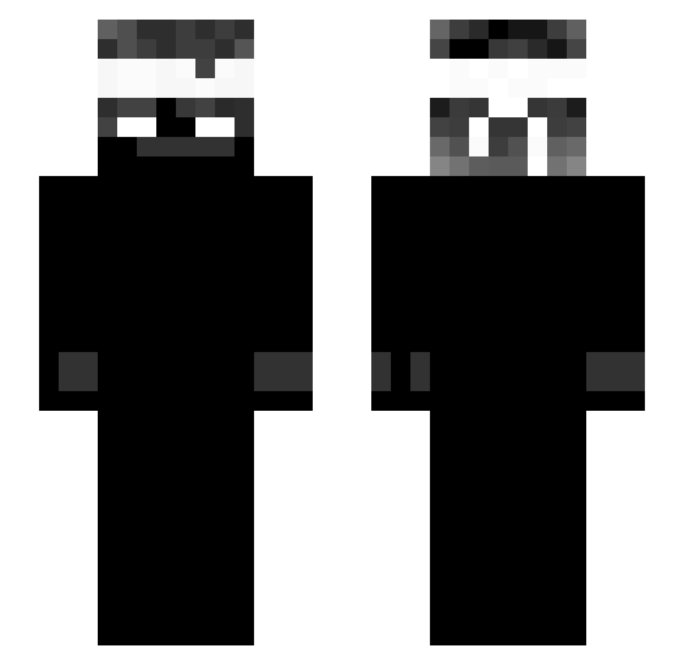 1Thragg Minecraft skin, front and back view