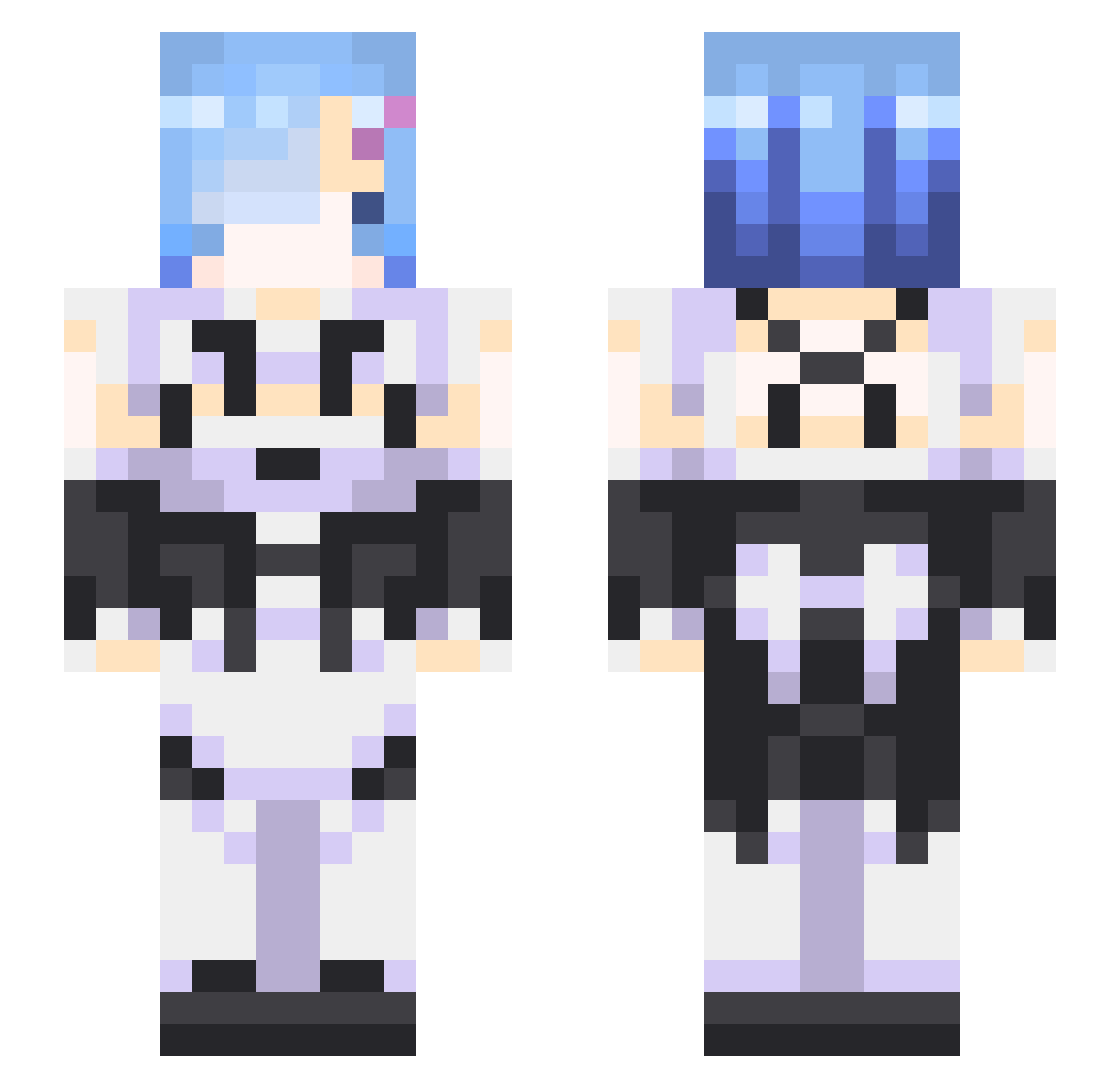 Blanedy Minecraft skin, front and back view