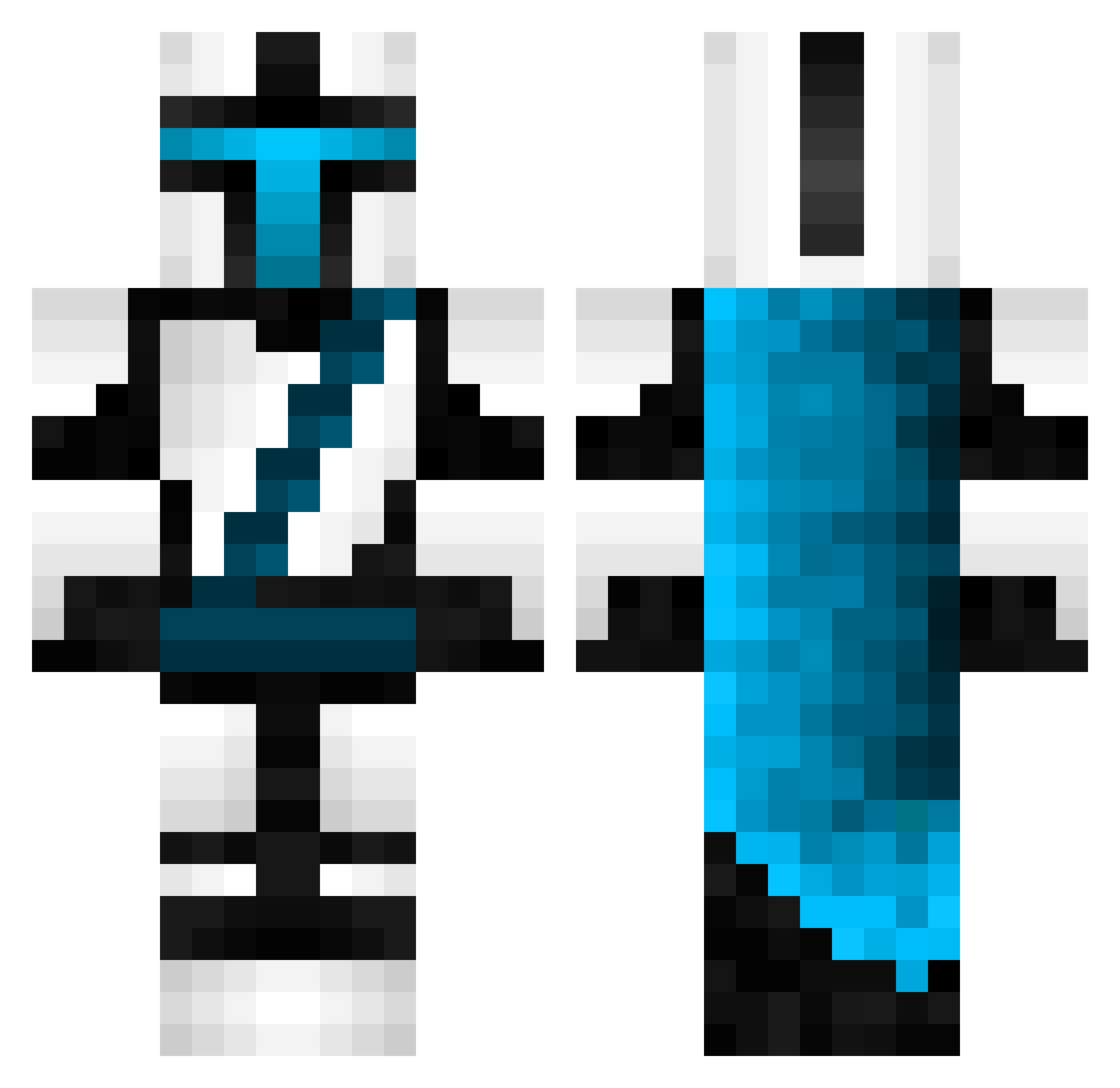 GoyCarp Minecraft skin, front and back view
