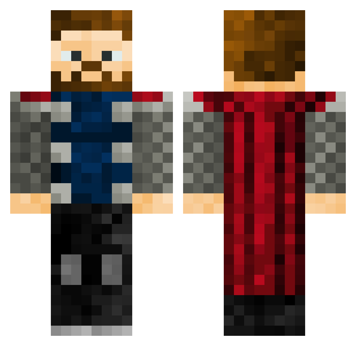 pdcannon Minecraft skin, front and back view