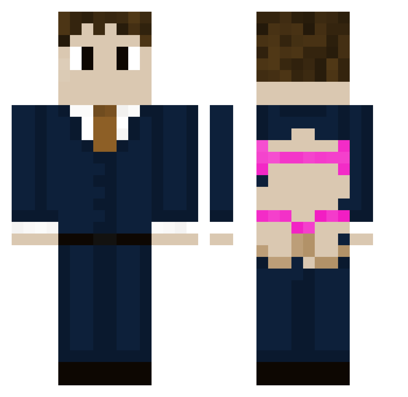 jiglypanda Minecraft skin, front and back view
