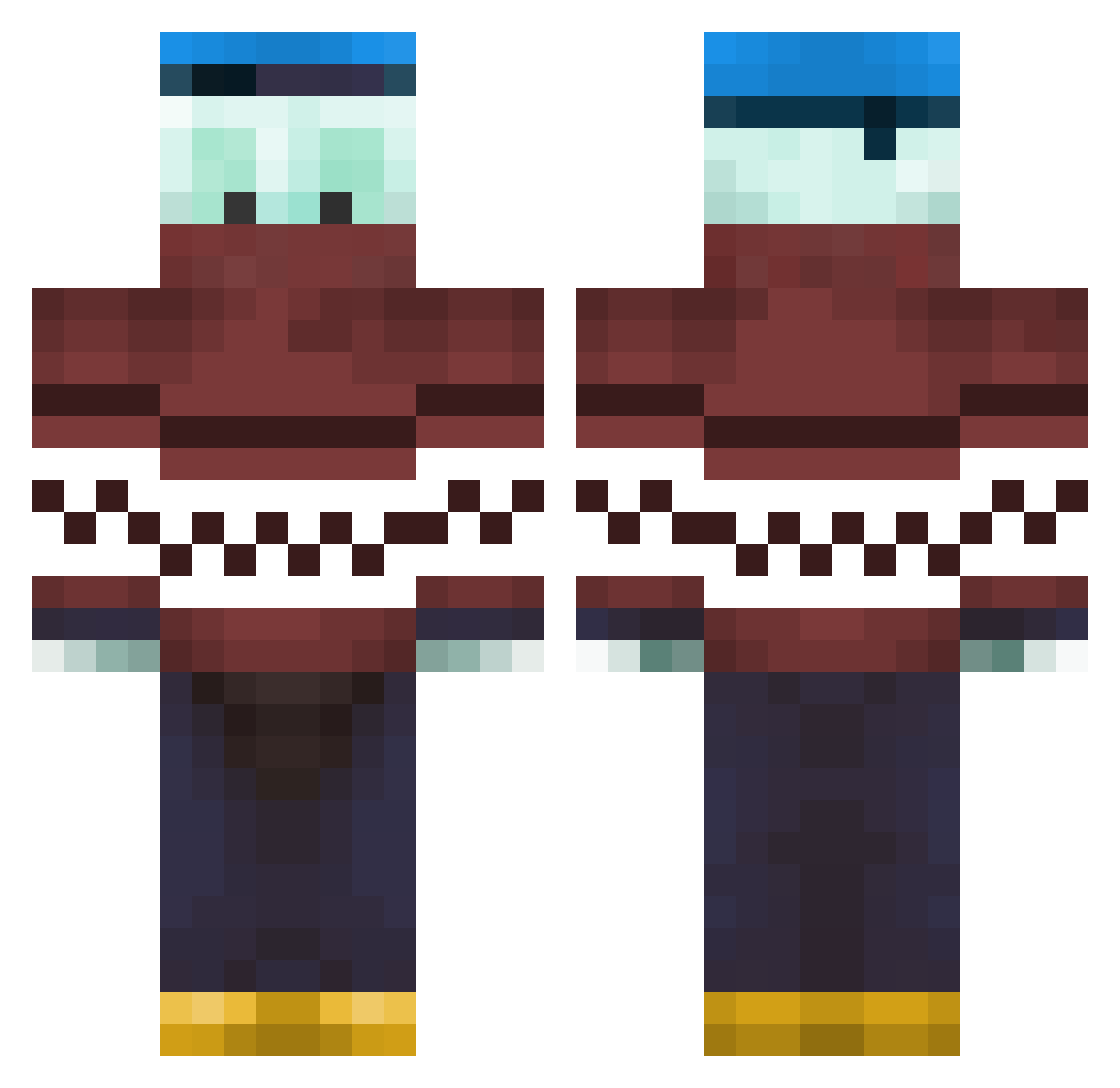 ViraOG Minecraft skin, front and back view