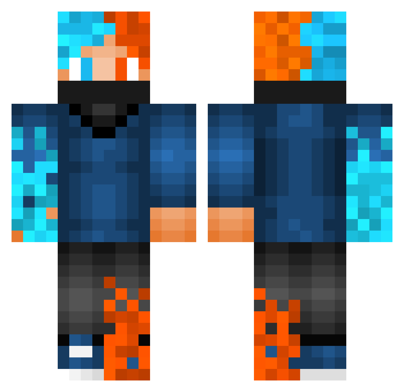 Warm_Ice32 Minecraft skin, front and back view