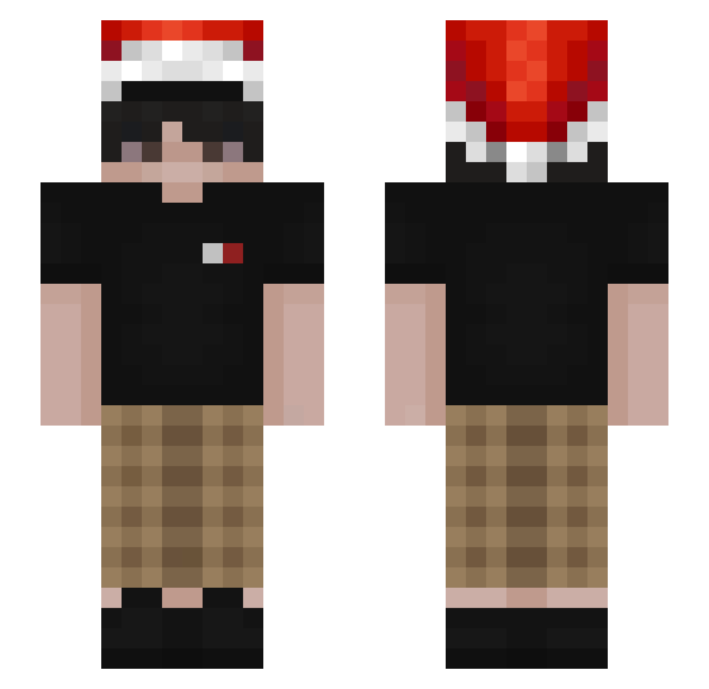 streemy Minecraft skin, front and back view