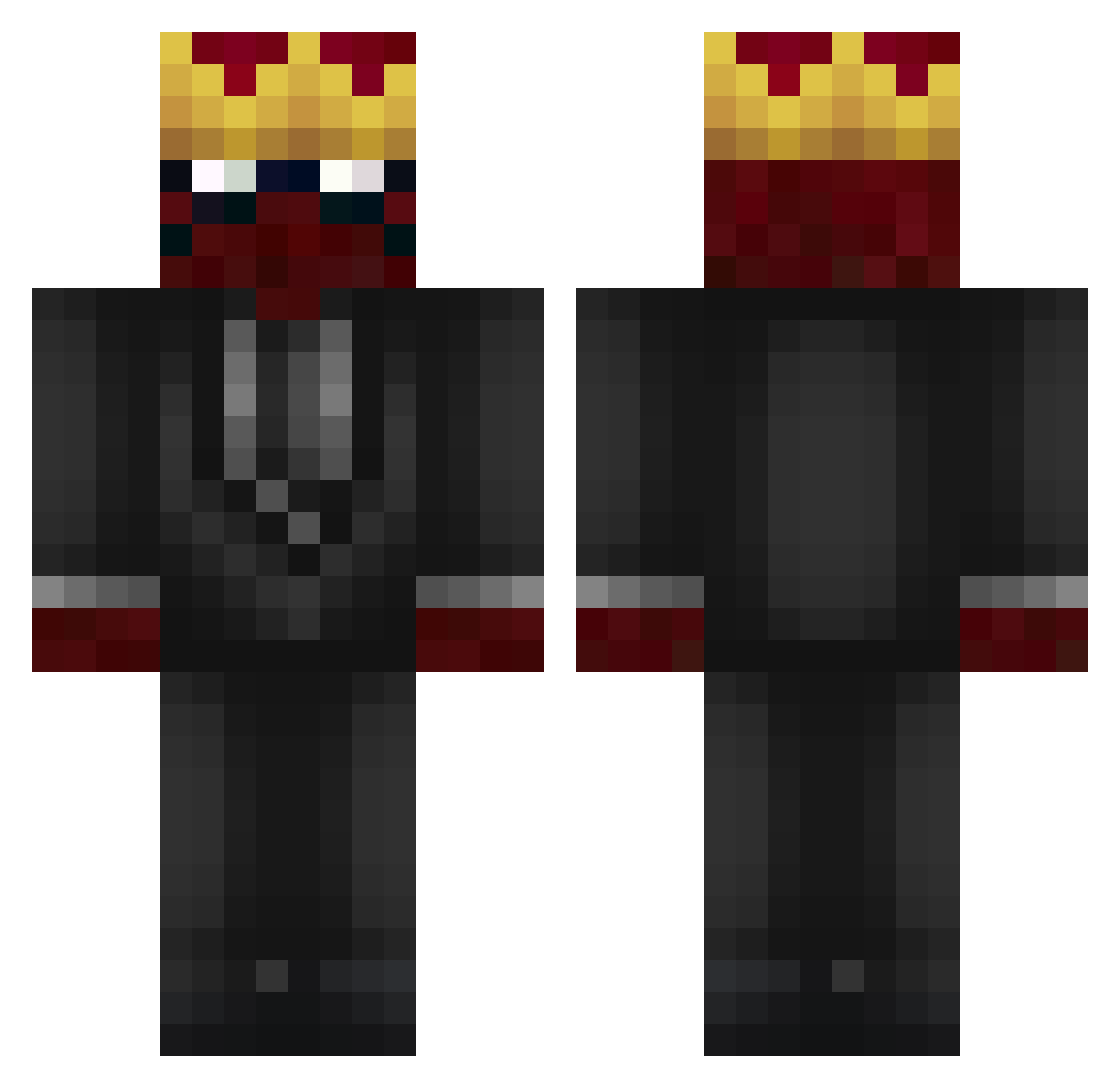 DeltaBoom Minecraft skin, front and back view