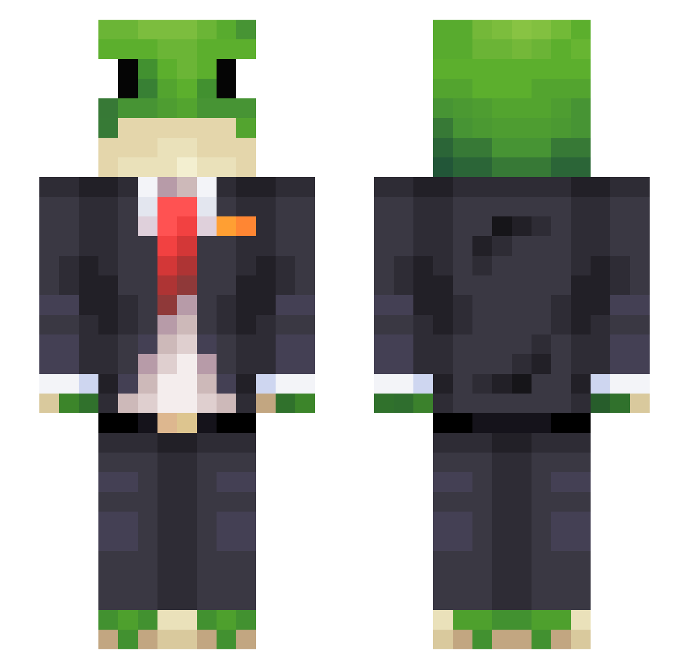 Spam1000 Minecraft skin, front and back view