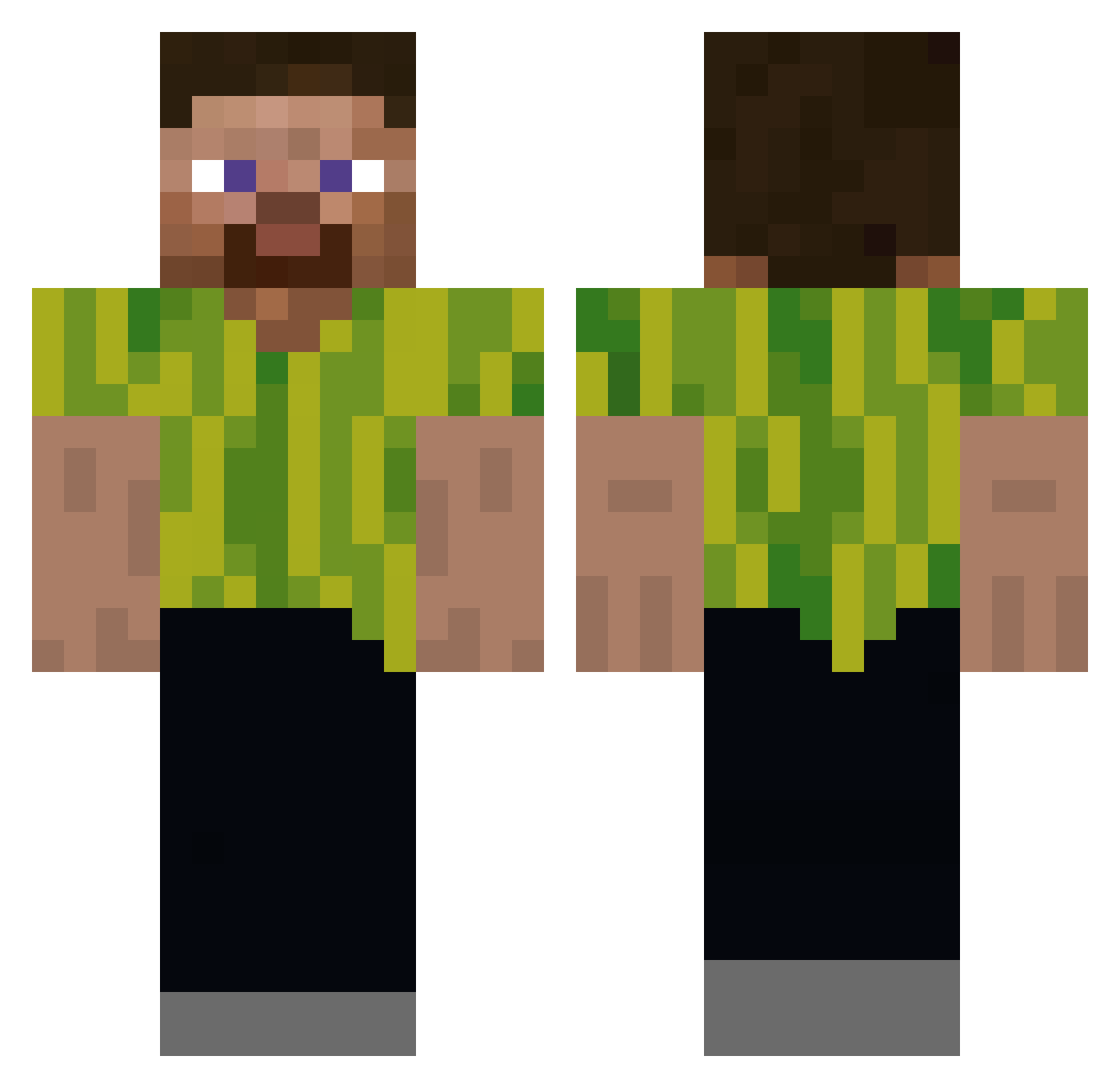 tasaklija Minecraft skin, front and back view