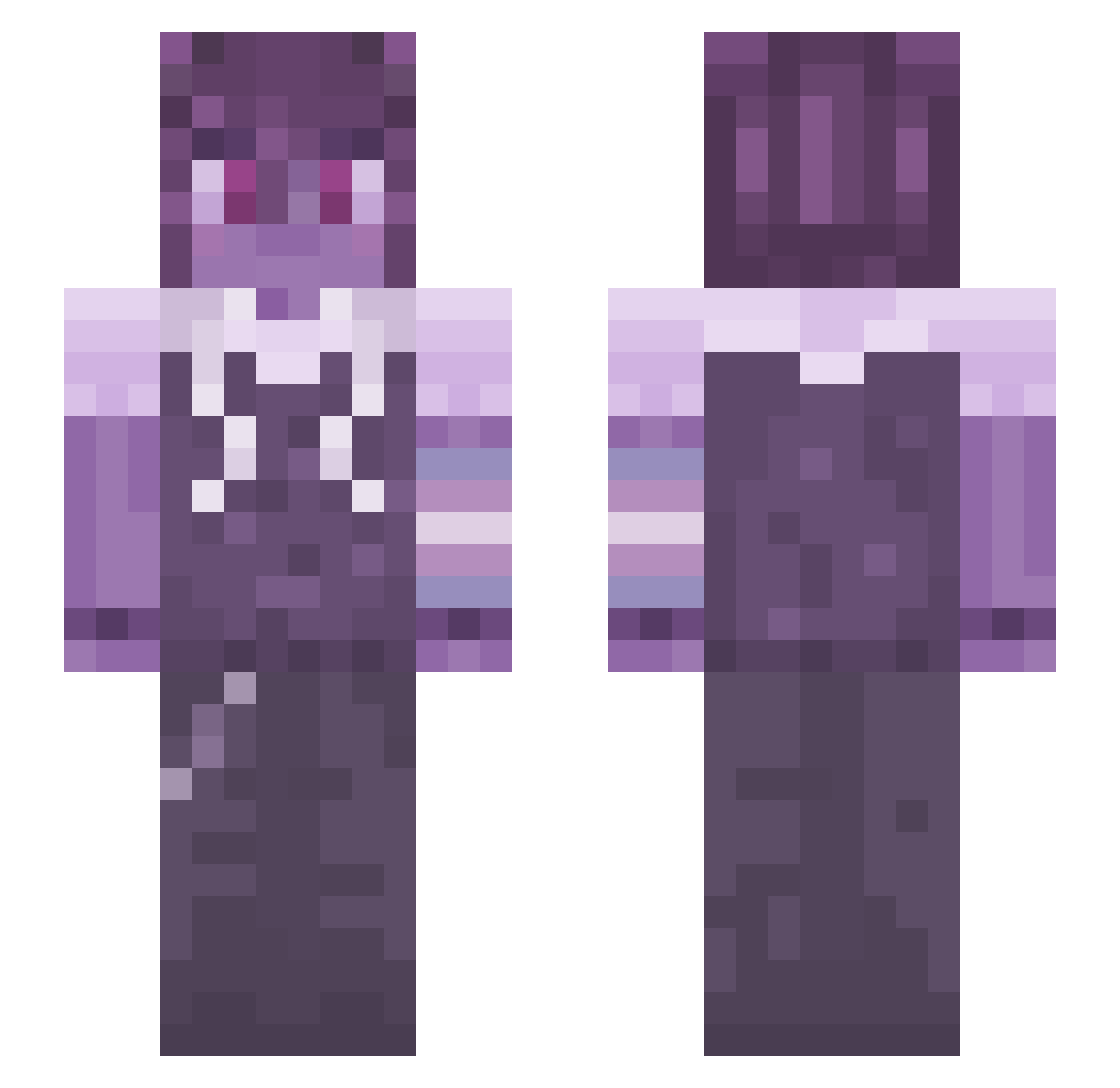 Chuuzaaii Minecraft skin, front and back view