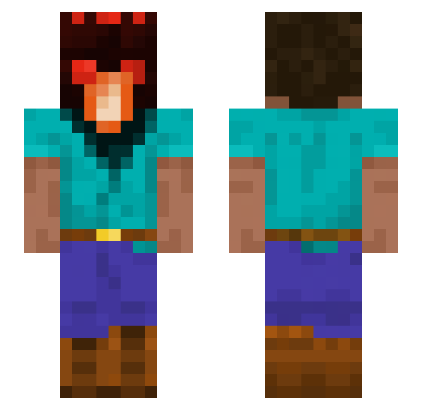 Ben_arkened Minecraft skin, front and back view
