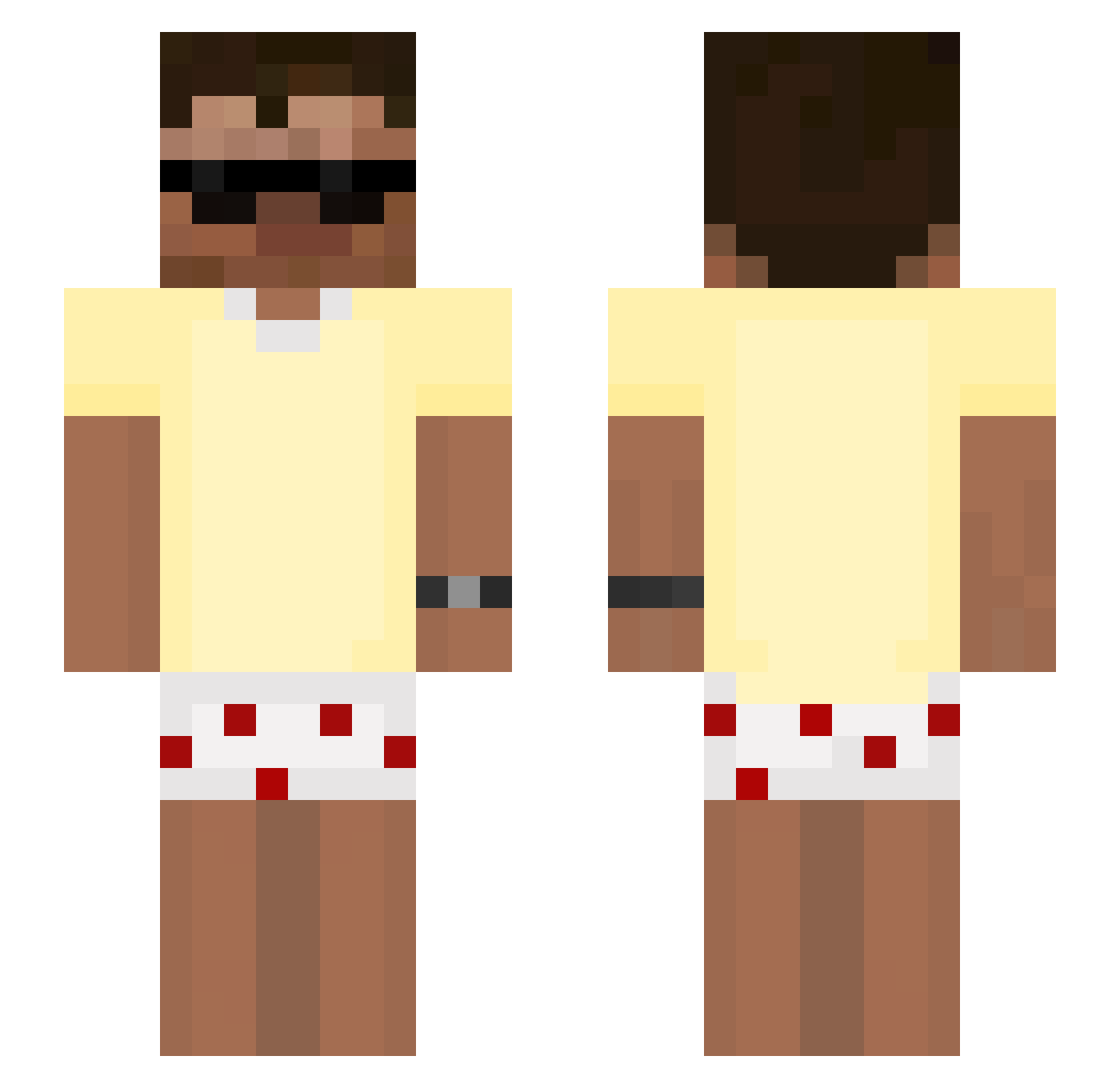 Massed Minecraft skin, front and back view