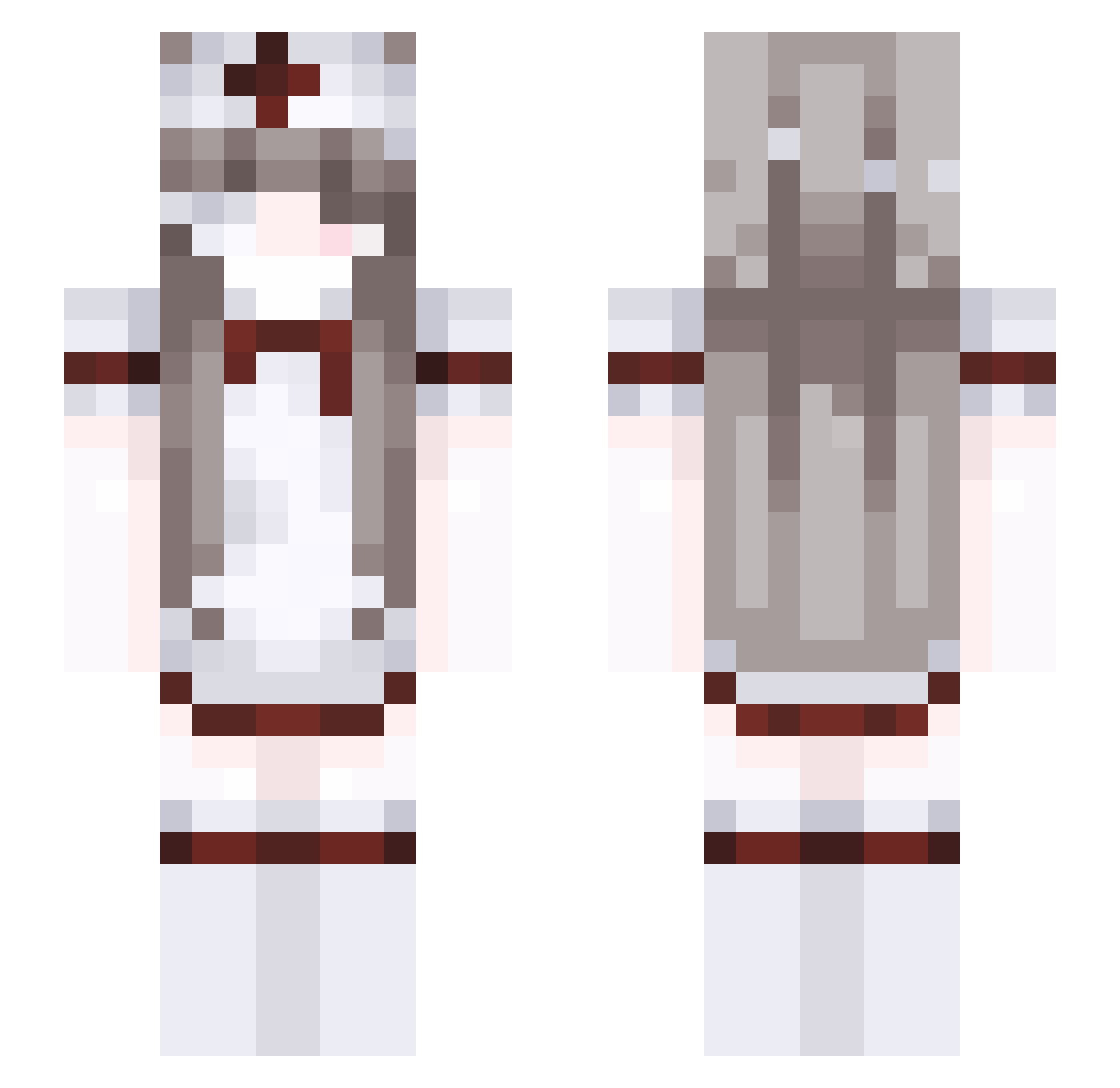 Valka17 Minecraft skin, front and back view