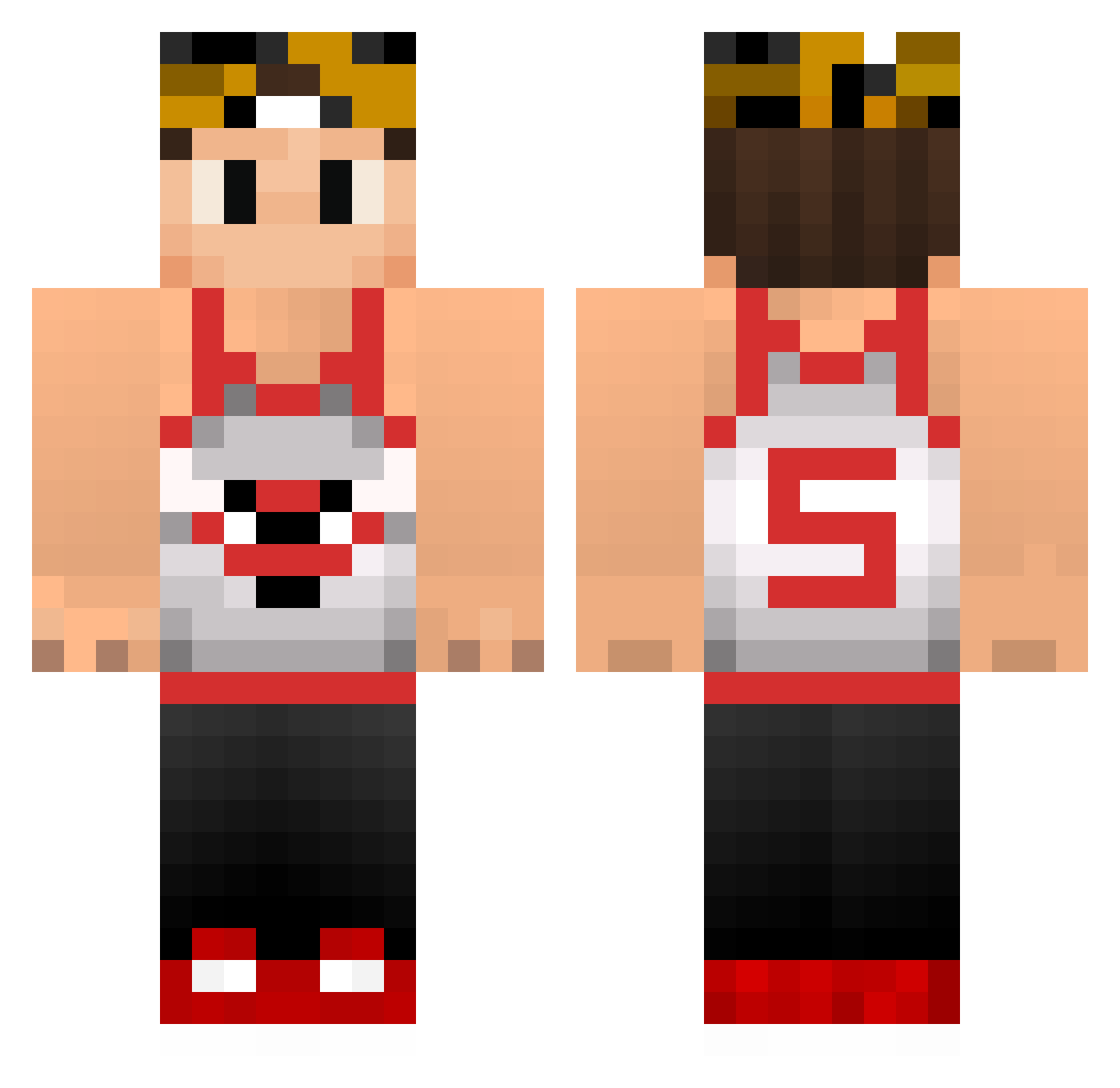 Denys Minecraft skin, front and back view