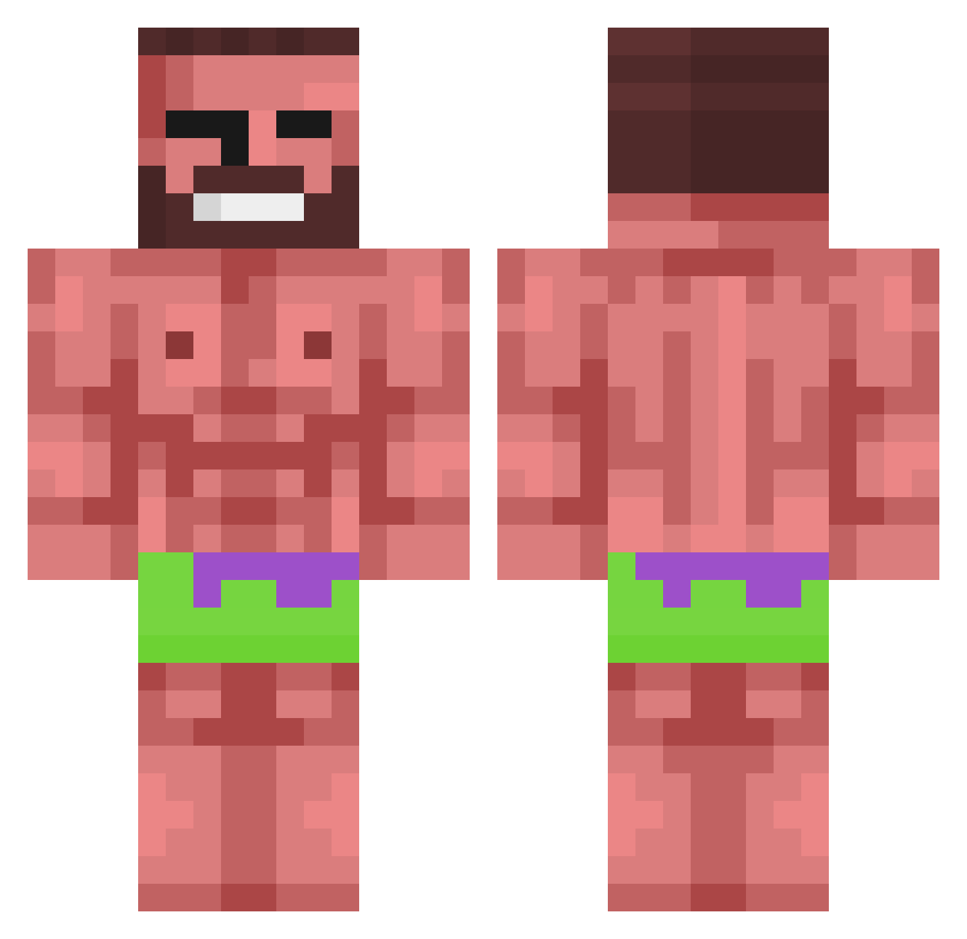 RyugaHG Minecraft skin, front and back view