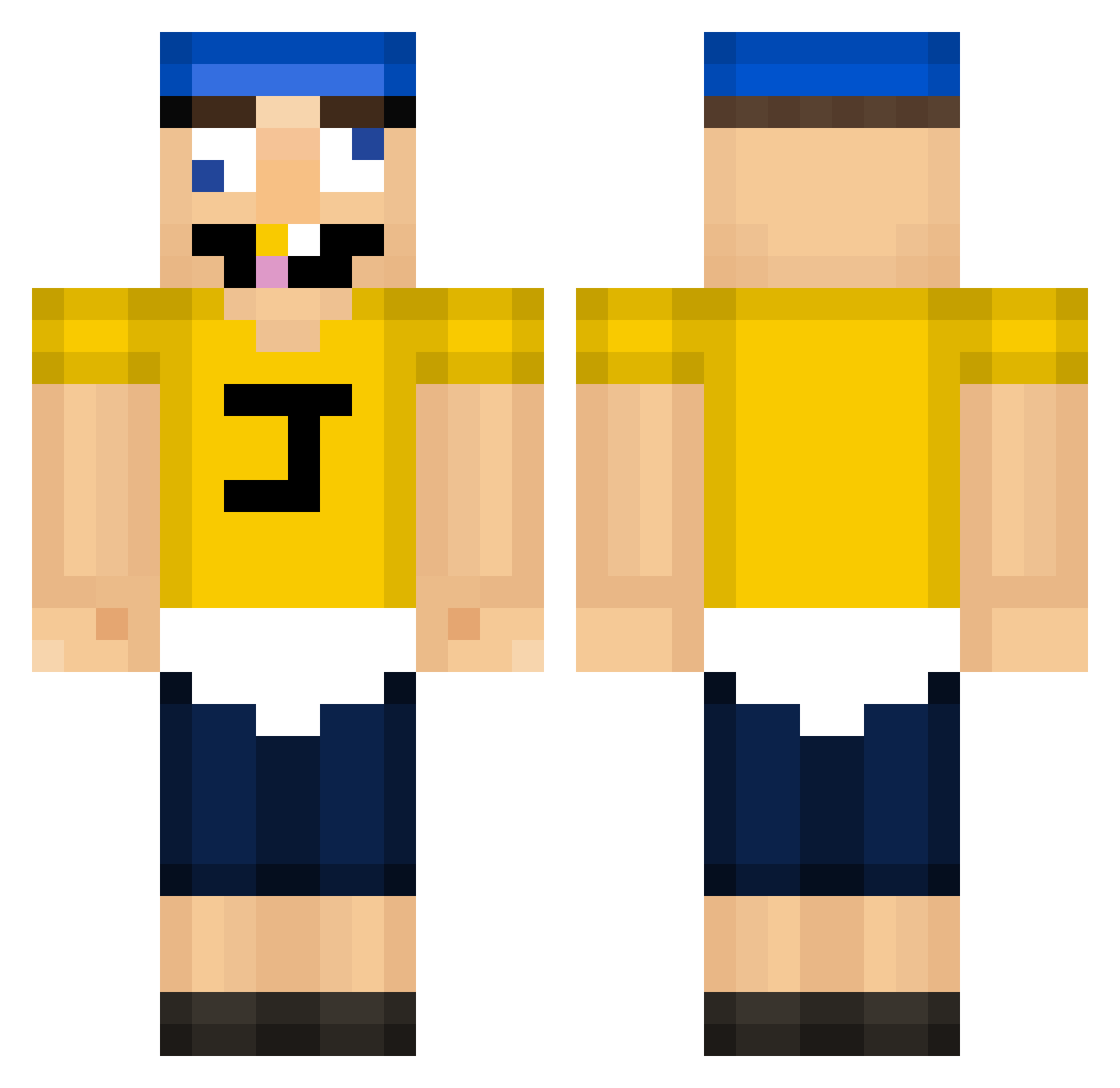 BonkAlt Minecraft skin, front and back view