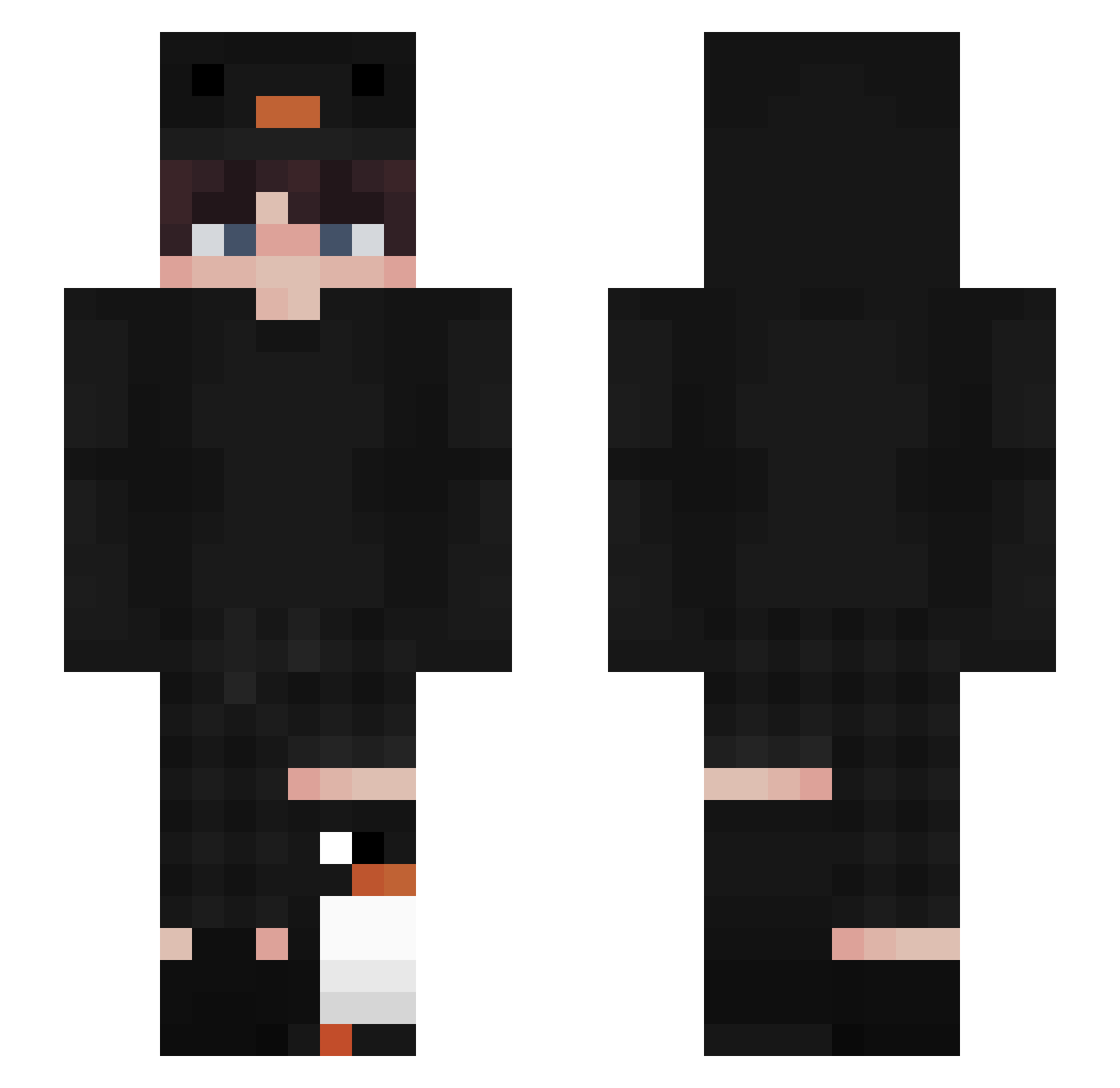 Vogelz Minecraft skin, front and back view