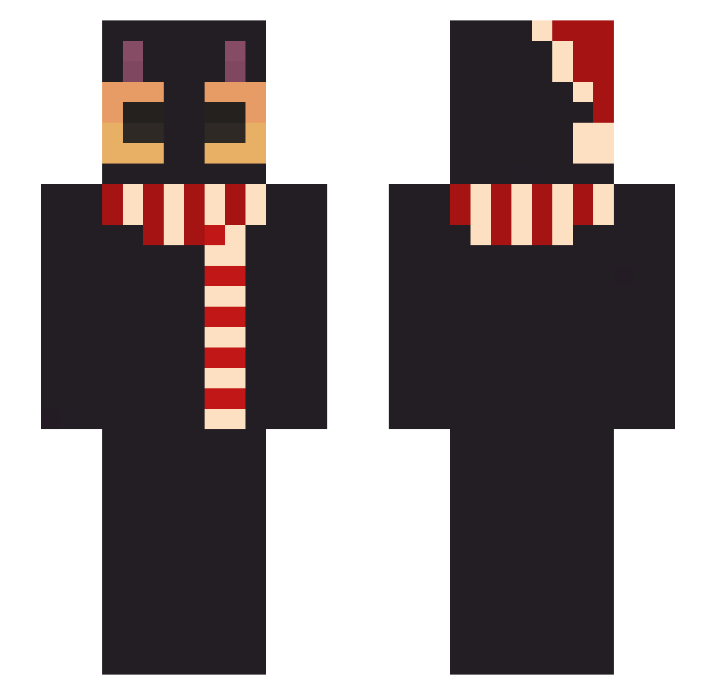 MuffinCat56 Minecraft skin, front and back view