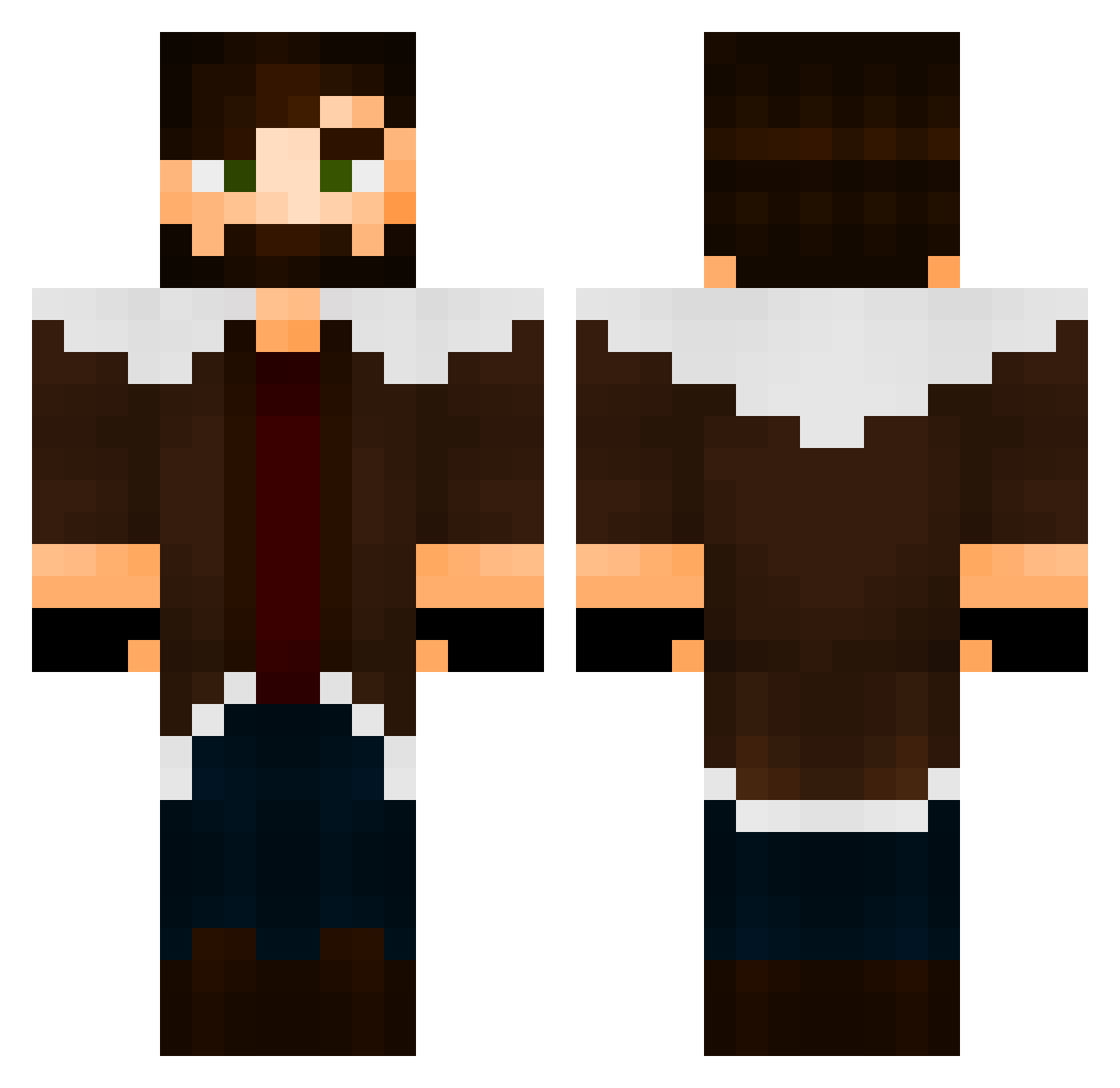 Capitenzo974 Minecraft skin, front and back view