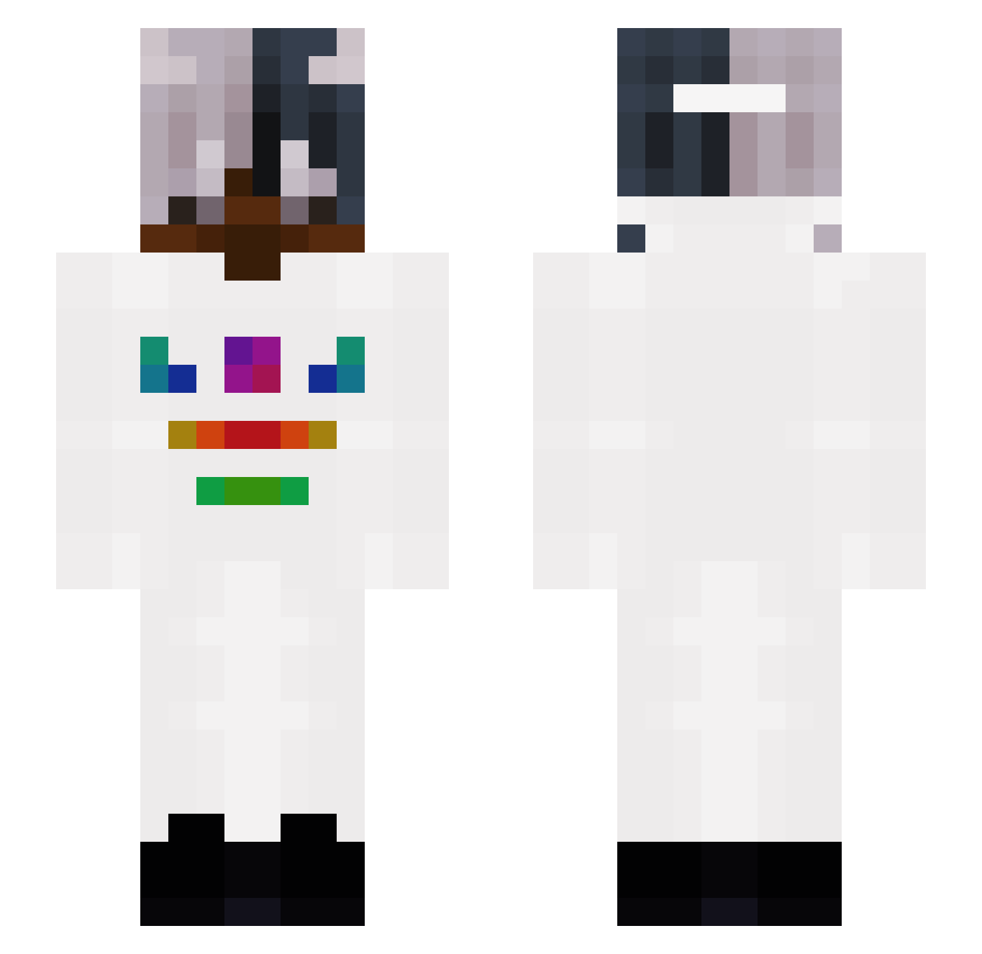 GloryFxqe Minecraft skin, front and back view