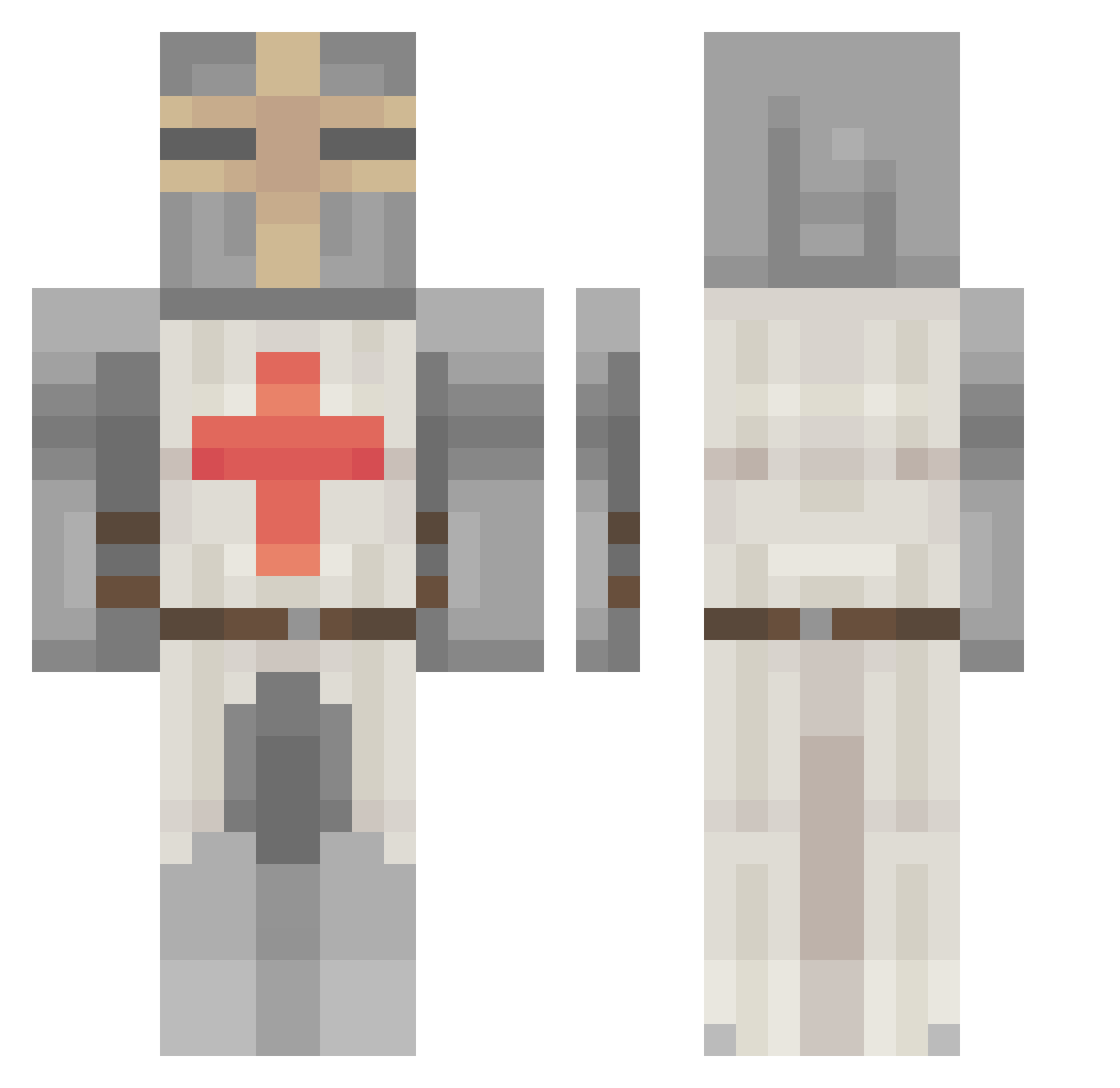 Snitzman Minecraft skin, front and back view
