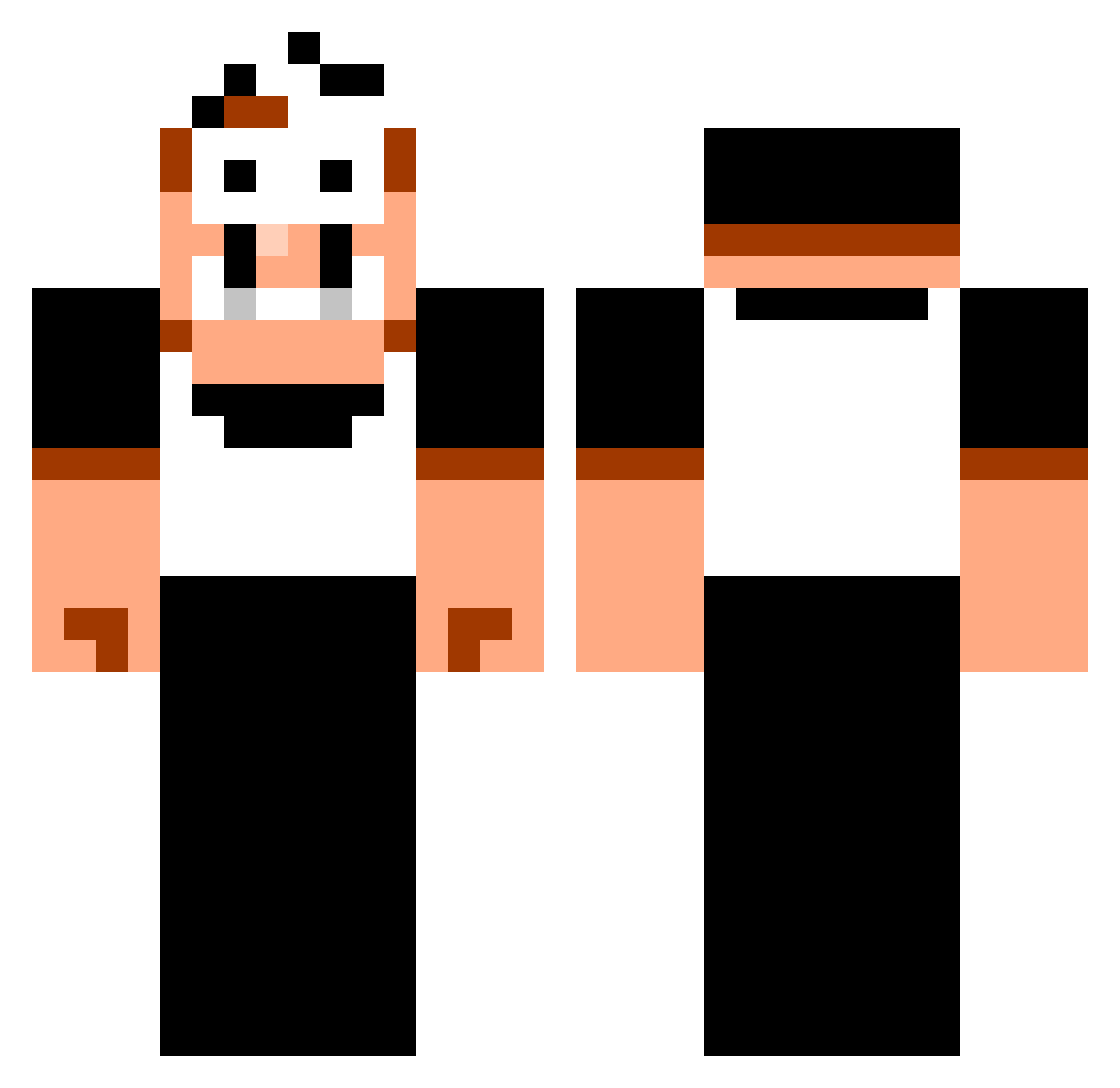 Kekefriedchicken Minecraft skin, front and back view