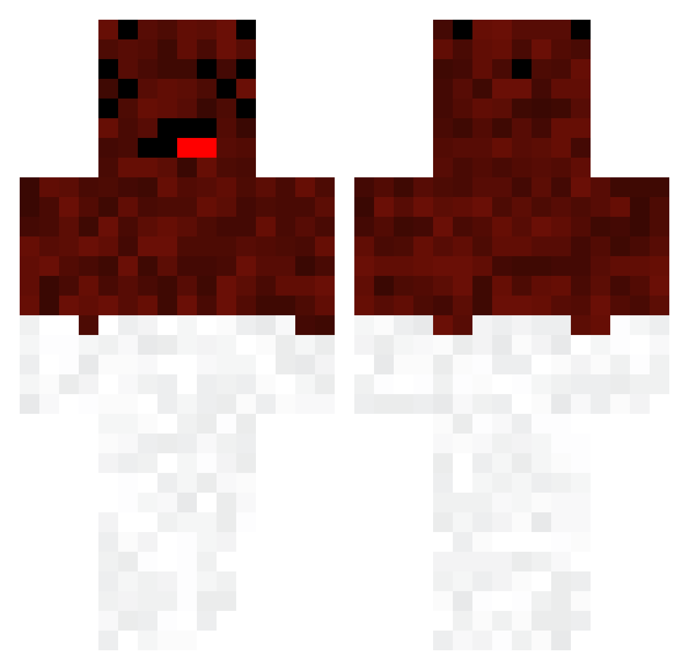 MuffinDNB Minecraft skin, front and back view