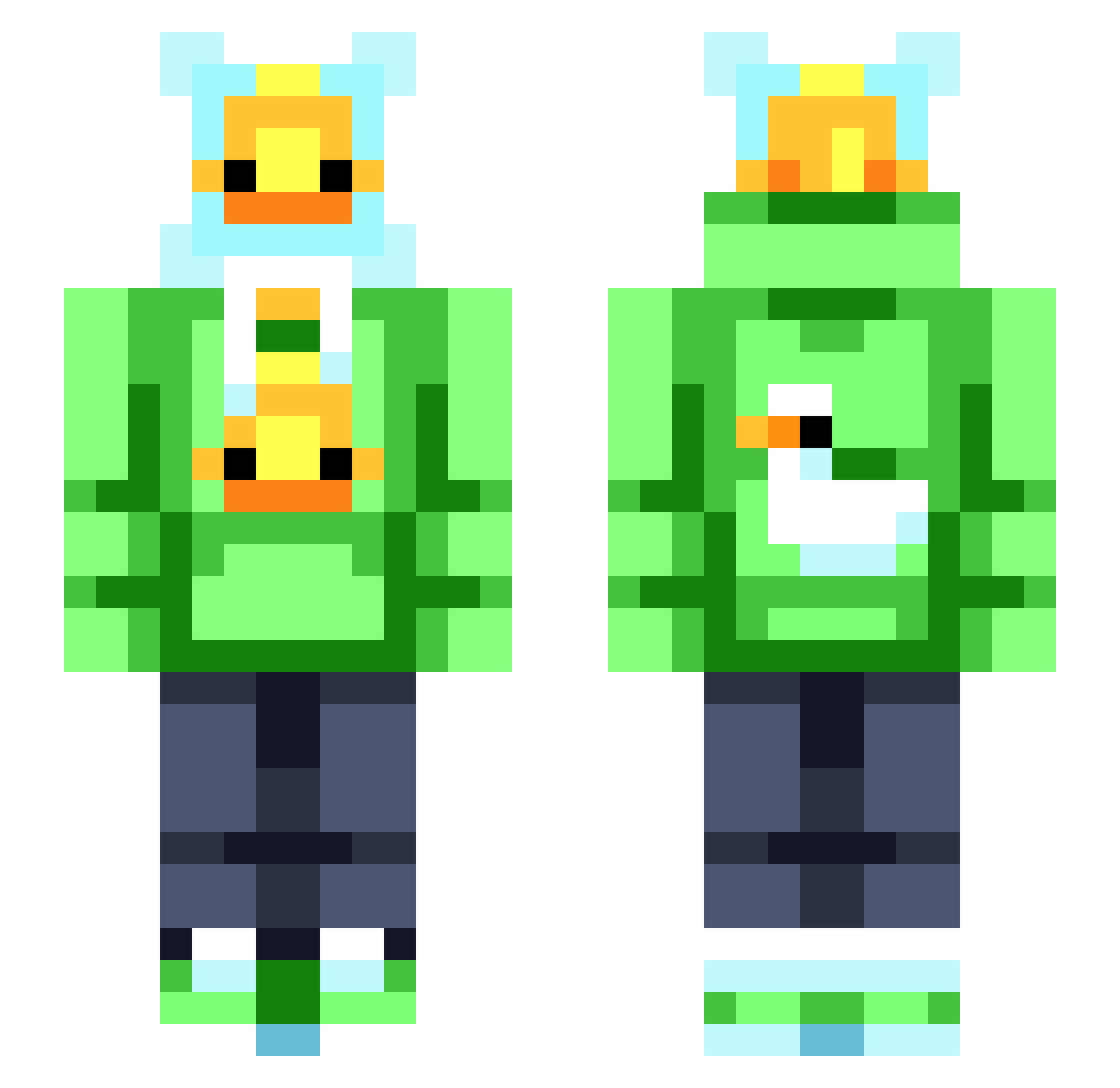 AstralHorizon42 Minecraft skin, front and back view