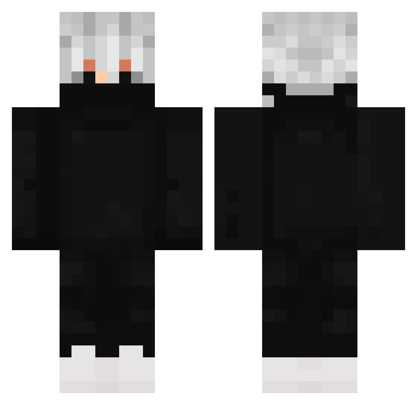 DarkPlay Minecraft skin, front and back view